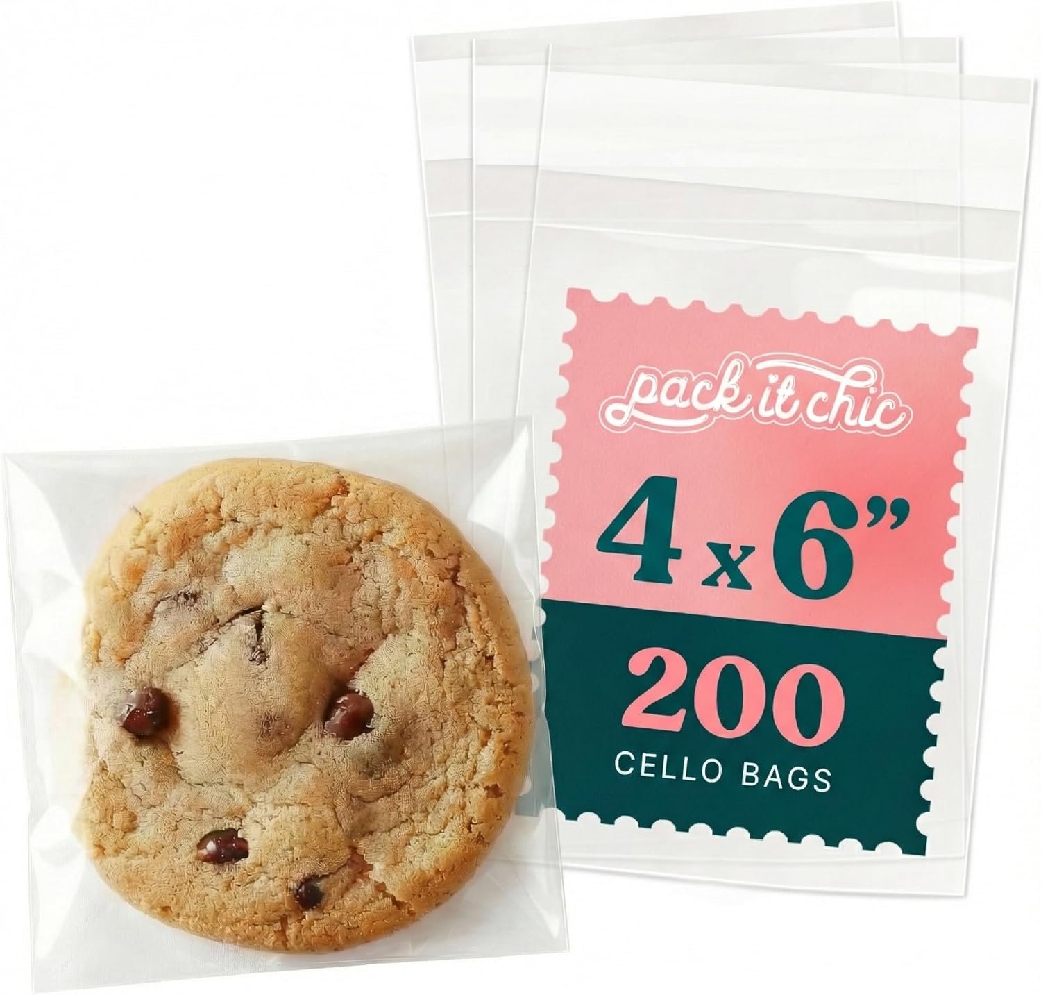 Großhandel 4" X 6" Klare Keksbeutel mit Siegel (200-Pack) - Selbstklebende Zelltüten für die Verpackung von Backwaren, individuelles Logo, Süßigkeiten, Geschenke, Partyartikel, Leckerbissen, Backverkäufe, Hersteller.