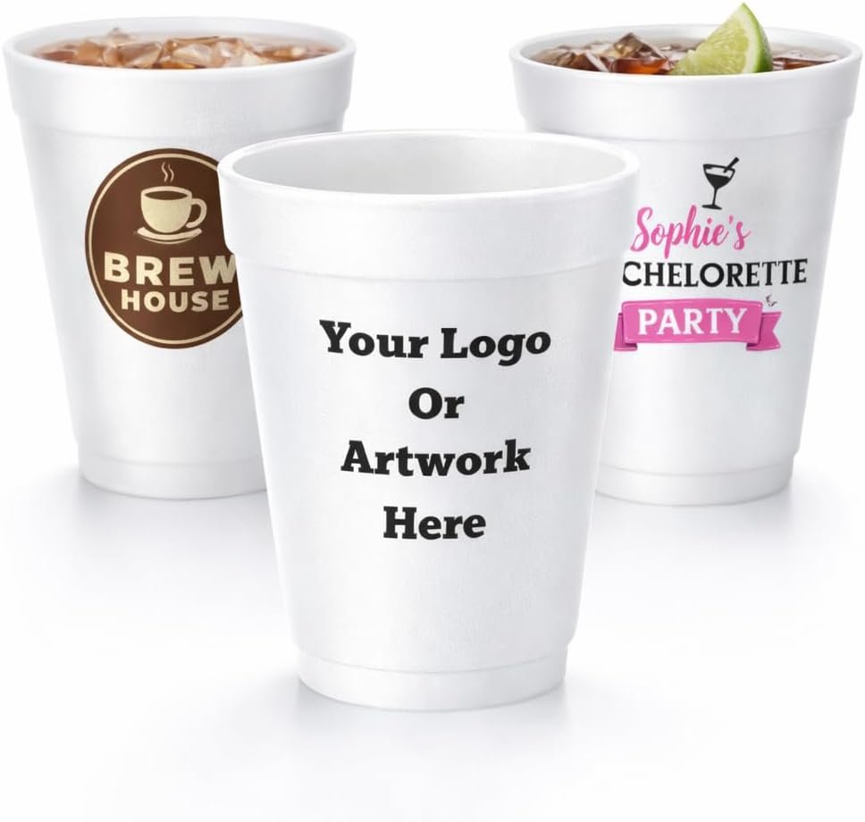 Großhandel 12oz individuell bedruckbare Schaumstoffbecher – Personalisierte Einwegbecher mit eigenem Logo oder Text für Feste, Hochzeiten und Veranstaltungen | Hersteller von maßgeschneiderten Styroporbechern in Großmenge
