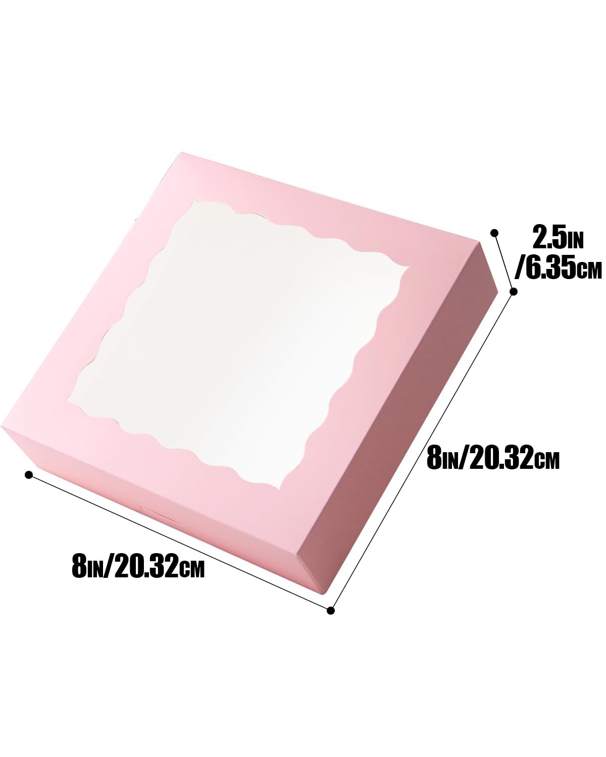 Großhandel 8x8x2.5 Zoll pinke Gebäckbox mit Fenster, Donut-Pie-Boxen 12 Stück, vom Hersteller, ideal für individuelle Logos und Eigenmarken, (Auto-Pop-Up)