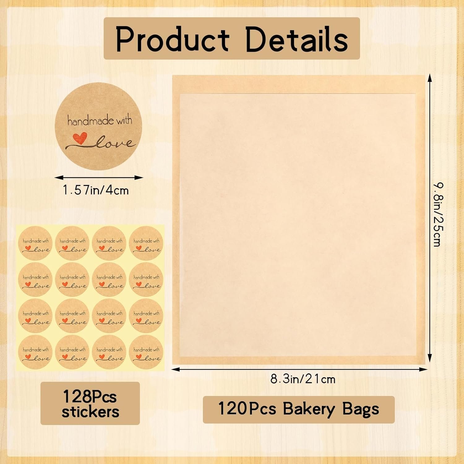 Großhandel 120er Pack Cookie-Tüten mit Fenster, 8,3x9,8 Zoll selbstklebende Papier-Bäckereitüten, hitzeversiegelbar und fettabweisend, ideal für Donuts, Brownies, Waffeln und Sandwiches - Individuelles Logo für Ihre Eigenmarke vom Hersteller.