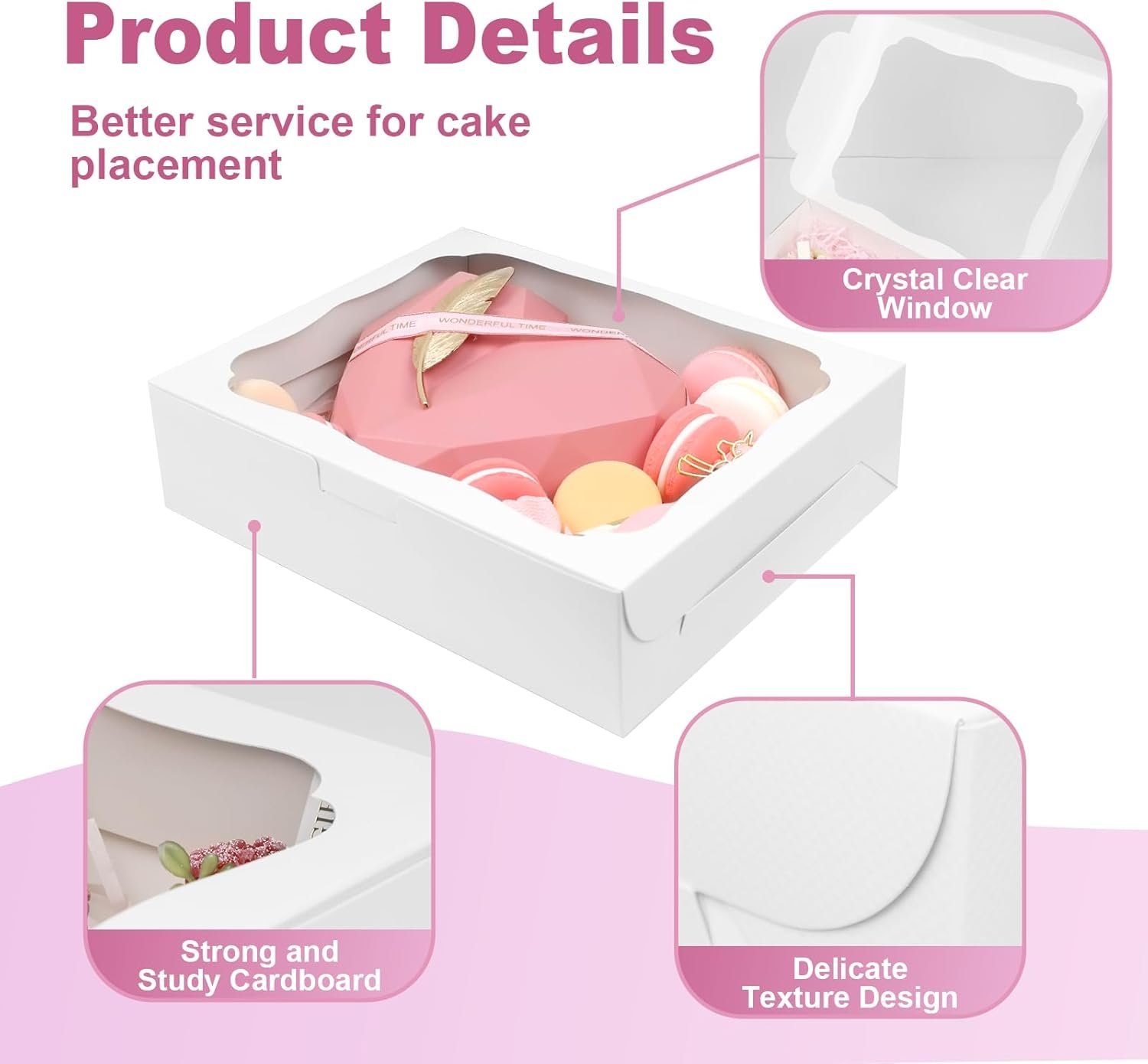 Großhandel 12 Stück 10x8x2,5 Zoll weiße Backschachteln mit Fenster für Gebäck, Kekse, Desserts, Schokoladenerdbeeren, Torten, Donuts, Muffins, Cupcakes, Individuelles Logo, OEM Hersteller Großhandel 12 Stück 10x8x2,5 Zoll weiße Backschachteln mit Fenster für Gebäck, Kekse, Desserts, Schokoladenerdbeeren, Torten, Donuts, Muffins, Cupcakes, Individuelles Logo, OEM Hersteller