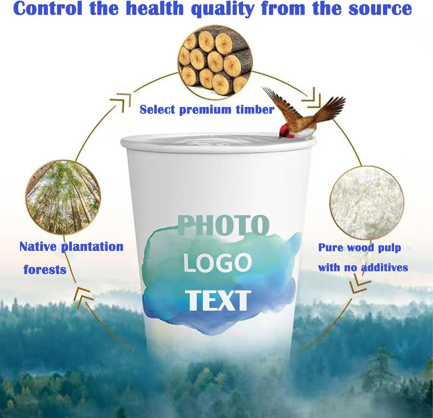 Großhandel 100 Stück individuelle Papierkaffeebecher 7/9/10/12 oz, personalisierte Einwegbecher mit Foto/Logo/Text, OEM Becher für Büro, Weihnachtsfeier, Hochzeitsveranstaltungen, Hersteller von Einwegbechern (7oz)