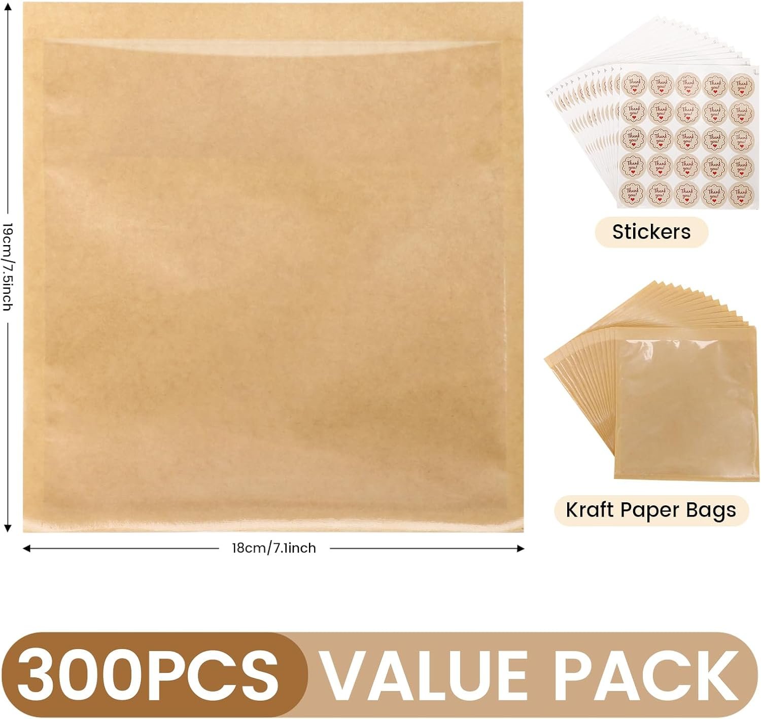 Großhandel 300 Stück 7,1 x 7,5 Zoll hitzeversiegelbare Backwarenbeutel mit Fenster, Kraftpapier fettbeständig, ideal für die Verpackung von Kuchenschnitten, Gebäck, Donuts, Gebäck, Brot und individuellem Logo für Ihre Eigenmarke. Hersteller für Bulk-Bestellungen. Großhandel 300 Stück 7,1 x 7,5 Zoll hitzeversiegelbare Backwarenbeutel mit Fenster, Kraftpapier fettbeständig, ideal für die Verpackung von Kuchenschnitten, Gebäck, Donuts, Gebäck, Brot und individuellem Logo für Ihre Eigenmarke. Hersteller für Bulk-Bestellungen.