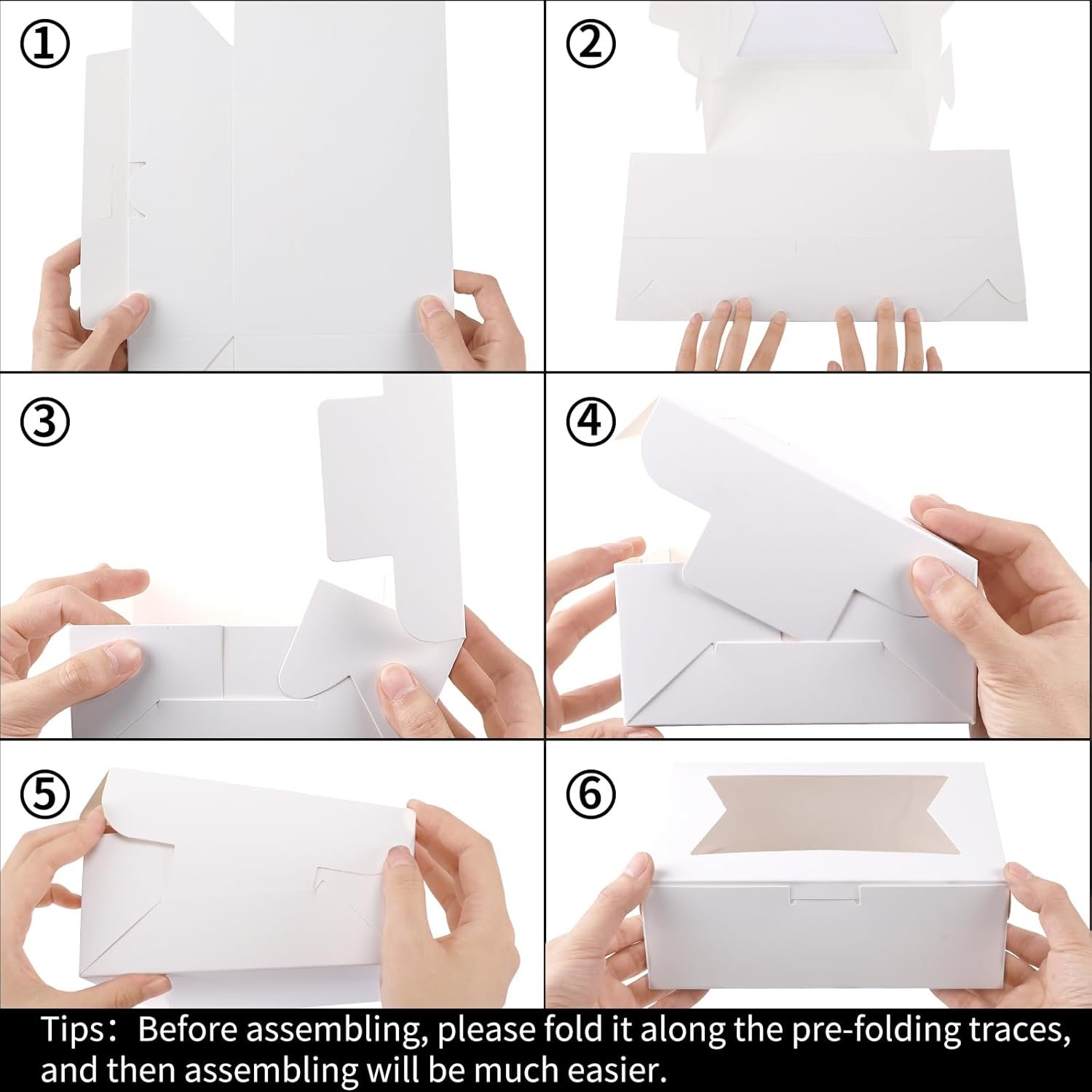 Großhandel 24 Stück Backboxen mit 3 Fensterstilen, 8x6x2,5cm, ideal für Süßigkeiten, Kuchen und Donuts, Hersteller für individuelle Gestaltung und Eigenmarken.