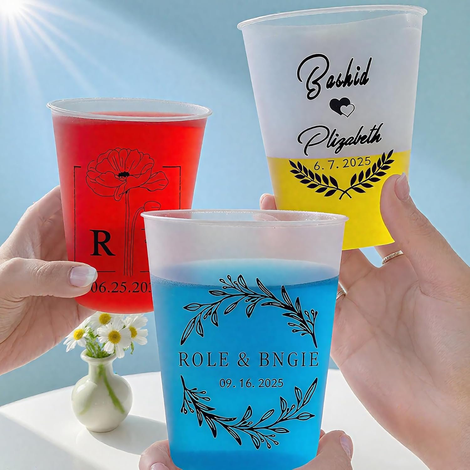 Großhandel Individuelles Logo 100 Stück Frosted Einwegbecher 12oz Shatterproof Partybecher für Hochzeiten und Junggesellenabschiede, OEM Lieferant