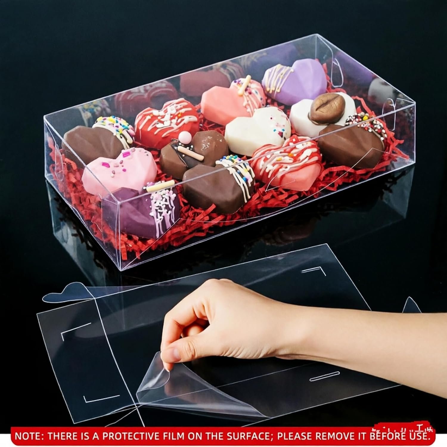 Großhandel 12PCS Klare Valentinstag Erdbeerboxen 12x5x2 Zoll für Cookie- und Geschenkboden mit individuellem Logo von einem Hersteller