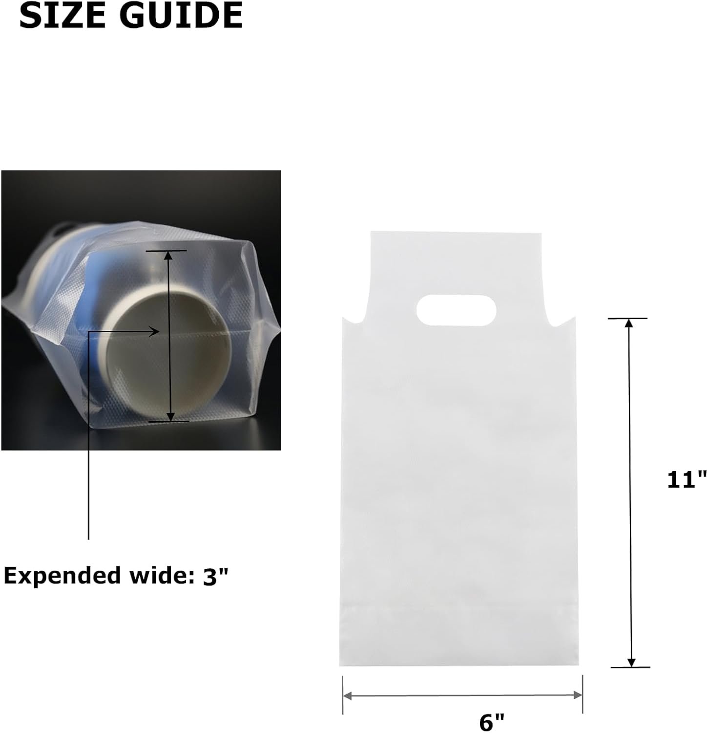 Großhandel 500 Stück Getränketräger für Lieferung, Kunststoff-Trinkbeutel mit Griff, Poly Taschen für 1 Becher To Go klar für Kaffee und Saft, Hersteller von Einzelflaschen Halter für Restaurants, individuelle Logos möglich.