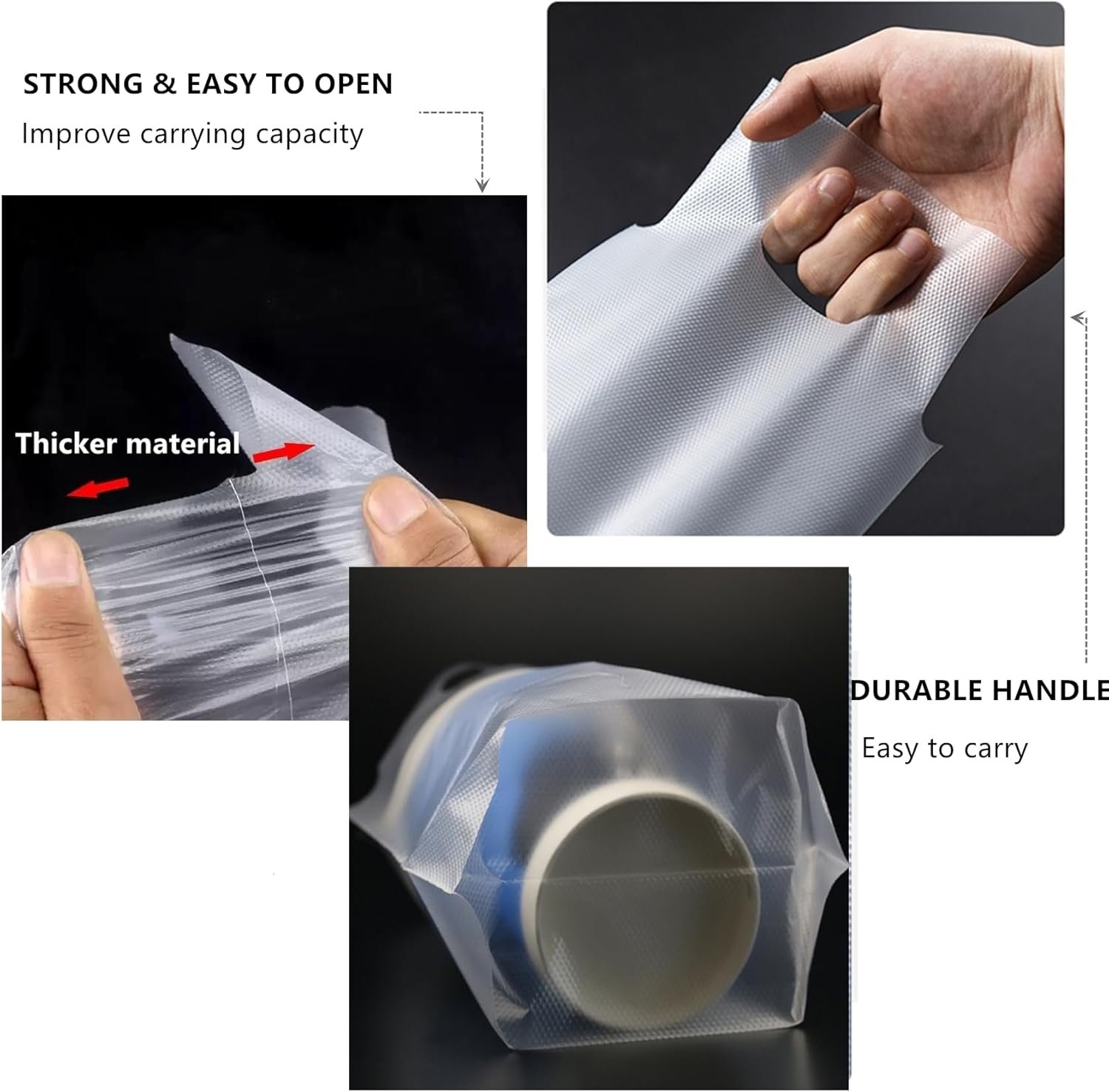 Großhandel 500 Stück Getränketräger für Lieferung, Kunststoff-Trinkbeutel mit Griff, Poly Taschen für 1 Becher To Go klar für Kaffee und Saft, Hersteller von Einzelflaschen Halter für Restaurants, individuelle Logos möglich.