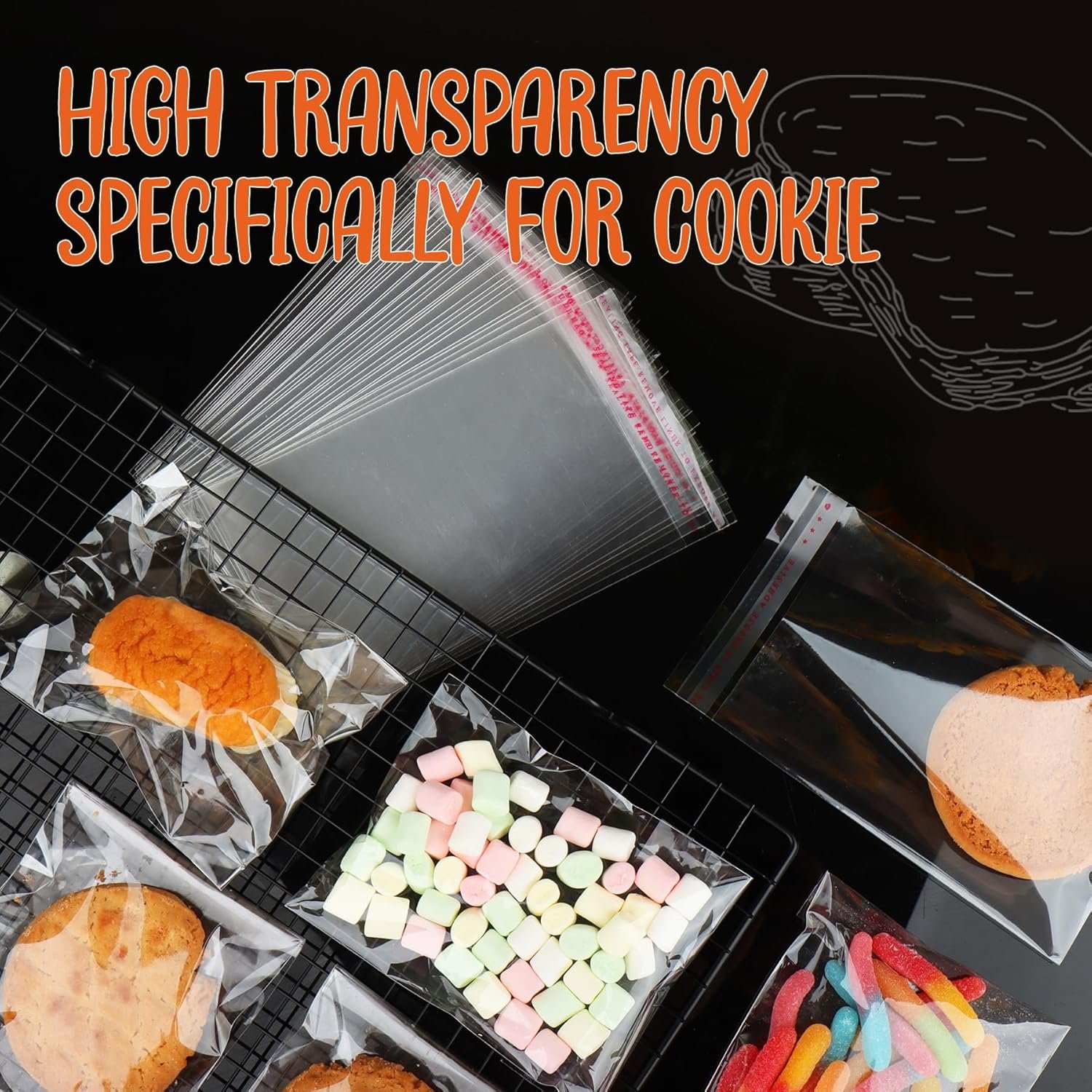 Großhandel 200 Stück selbstklebende Cellophanbeutel 4x6 Zoll, Resealable Treat Bags für Cookies und Partygeschenke, individuelle Logo Lösungen vom Hersteller