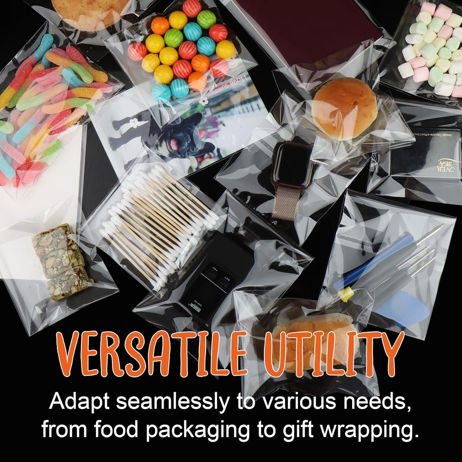 Großhandel 200 Stück selbstklebende Cellophanbeutel 4x6 Zoll, Resealable Treat Bags für Cookies und Partygeschenke, individuelle Logo Lösungen vom Hersteller