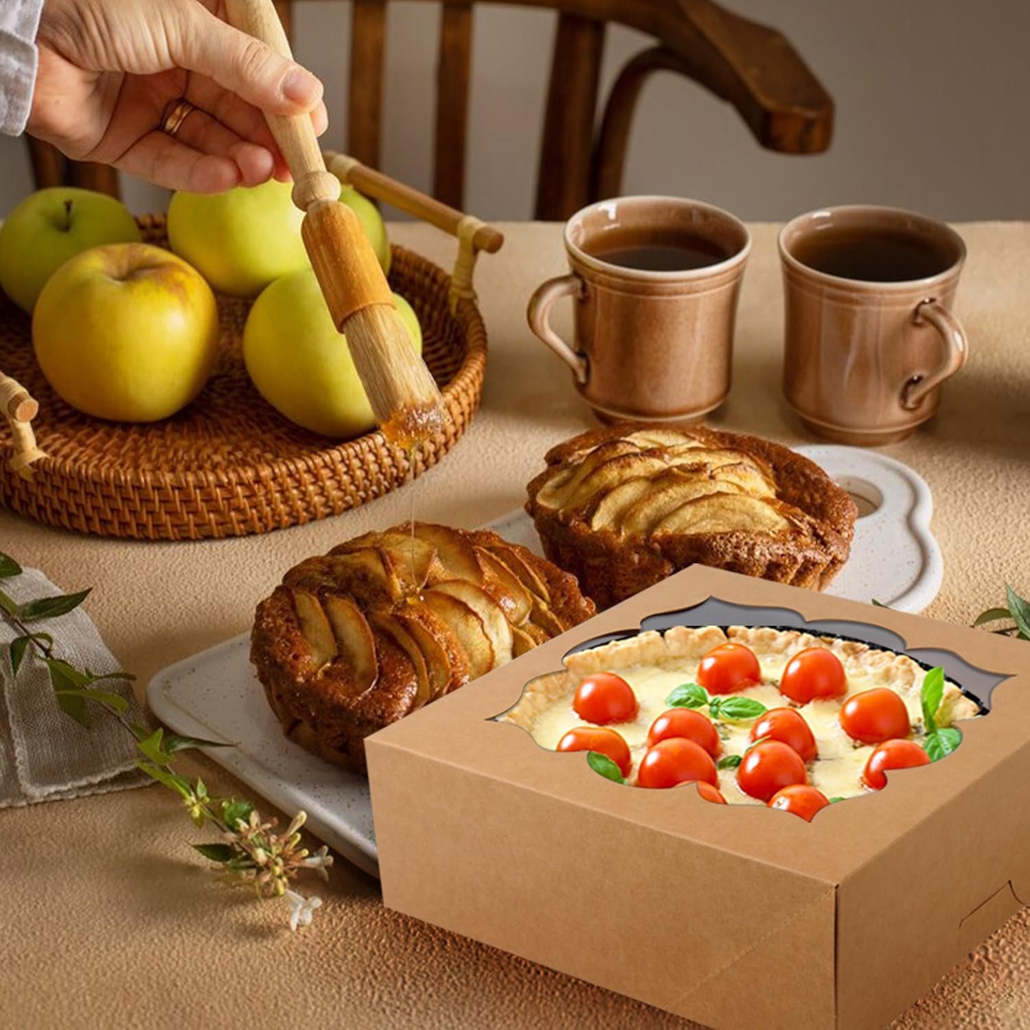 Großhandel 20er Pack Pie-Boxen 9x9x3 Zoll mit Fenster für Kuchen, Kekse, Donuts und Schokoladenüberzogene Erdbeeren - Individuelles Logo vom Hersteller
