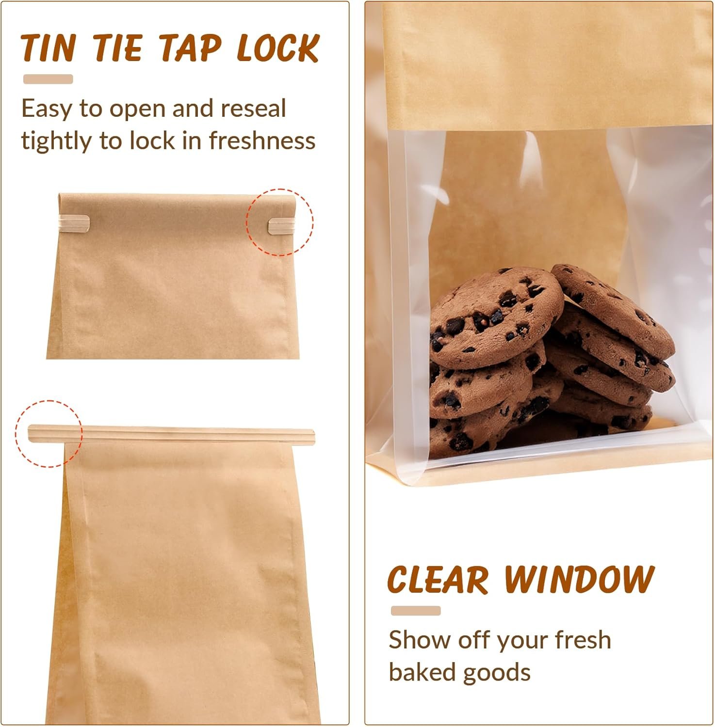 Großhandel 60 Stück kleine Bäckereibeutel mit Fenster, 3.8x4.7x11.2 Zoll, wiederverwendbare Papierbeutel mit Krawattenverschluss für eigene Marken, geeignet für selbstgemachte Brote, Popcorn, Süßigkeiten, Snacks und Backwaren Verpackung OEM Hersteller. Großhandel 60 Stück kleine Bäckereibeutel mit Fenster, 3.8x4.7x11.2 Zoll, wiederverwendbare Papierbeutel mit Krawattenverschluss für eigene Marken, geeignet für selbstgemachte Brote, Popcorn, Süßigkeiten, Snacks und Backwaren Verpackung OEM Hersteller.