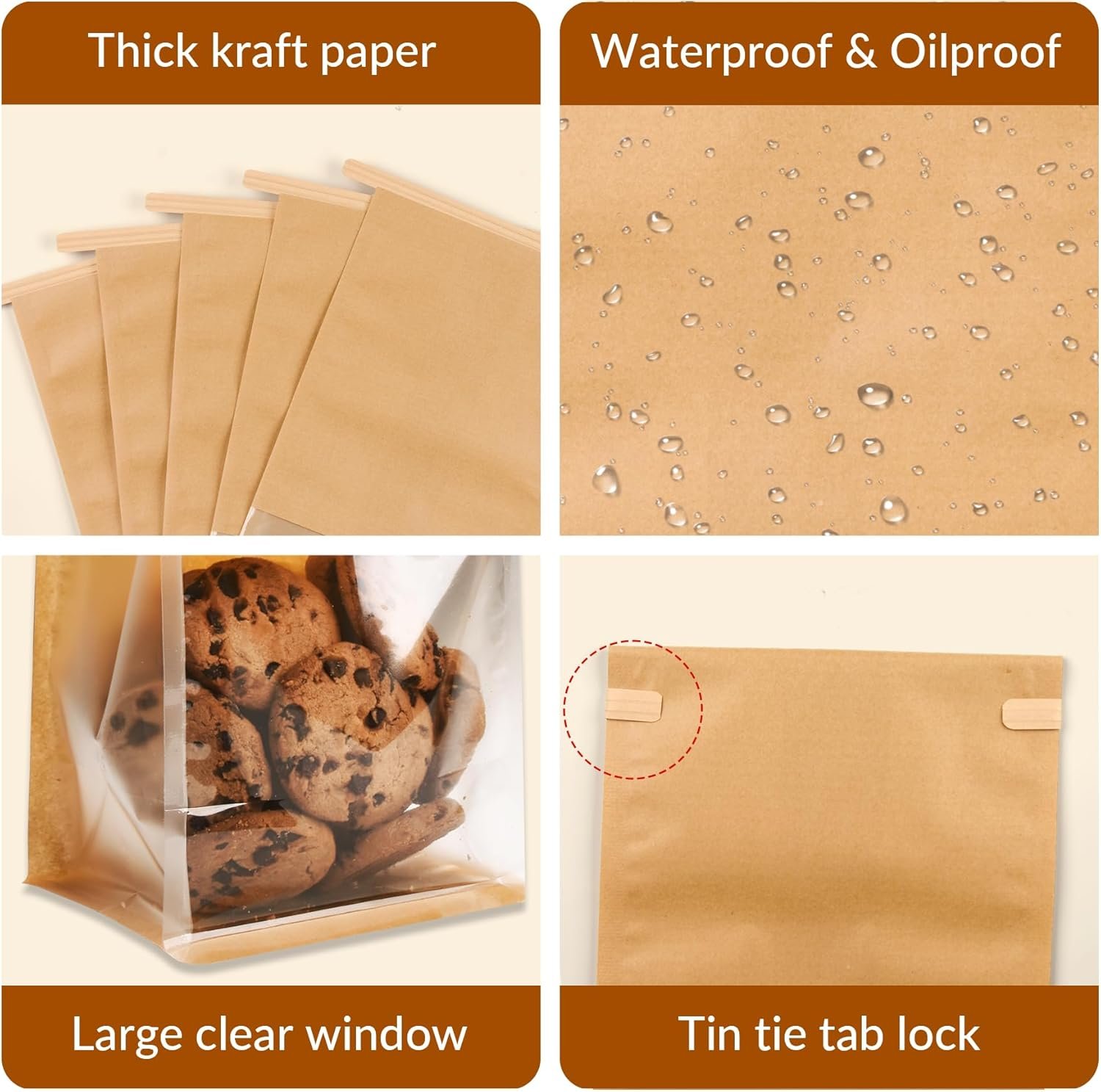 Großhandel 60 Stück kleine Bäckereibeutel mit Fenster, 3.8x4.7x11.2 Zoll, wiederverwendbare Papierbeutel mit Krawattenverschluss für eigene Marken, geeignet für selbstgemachte Brote, Popcorn, Süßigkeiten, Snacks und Backwaren Verpackung OEM Hersteller. Großhandel 60 Stück kleine Bäckereibeutel mit Fenster, 3.8x4.7x11.2 Zoll, wiederverwendbare Papierbeutel mit Krawattenverschluss für eigene Marken, geeignet für selbstgemachte Brote, Popcorn, Süßigkeiten, Snacks und Backwaren Verpackung OEM Hersteller.