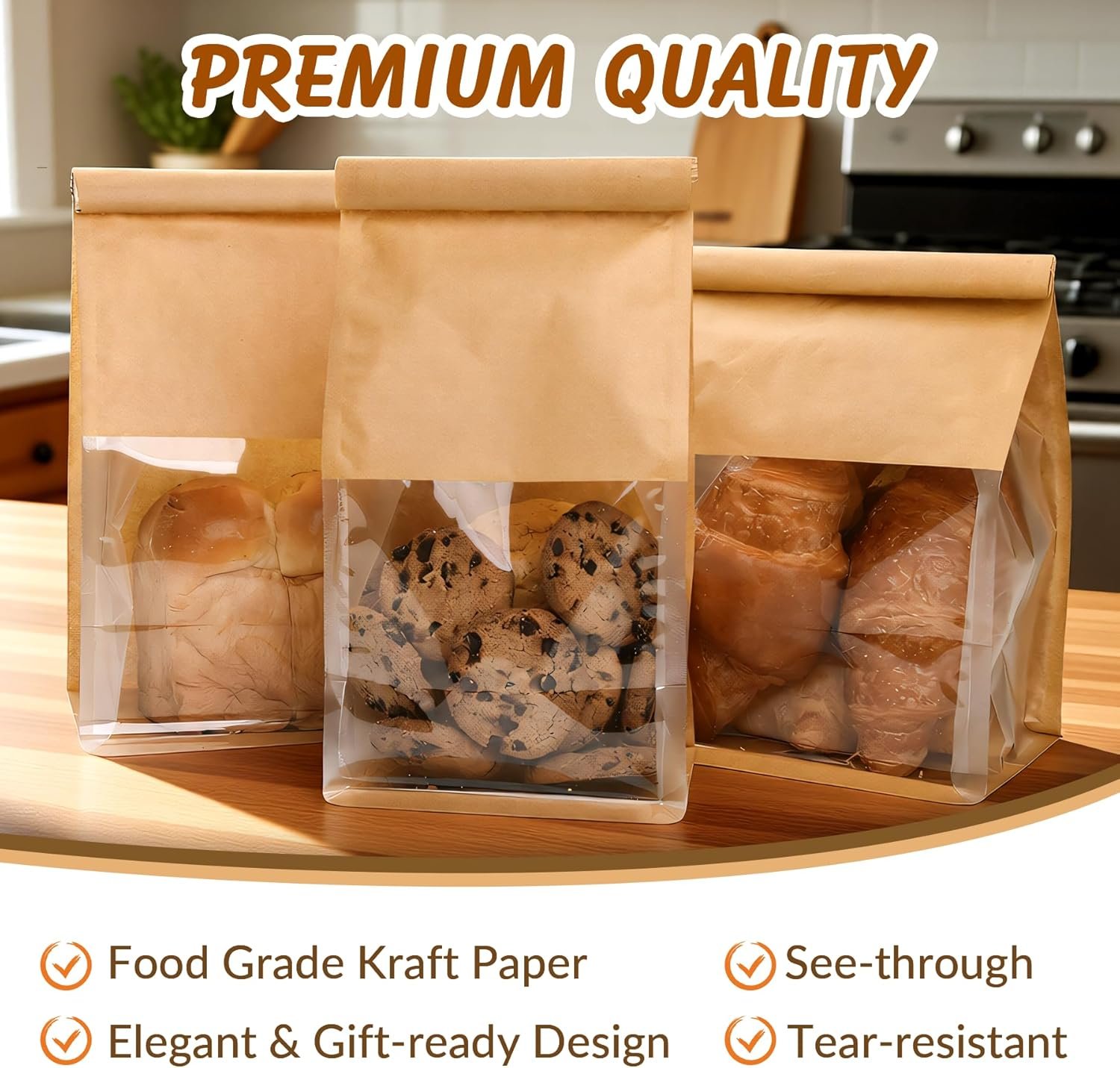 Großhandel 60 Stück kleine Bäckereibeutel mit Fenster, 3.8x4.7x11.2 Zoll, wiederverwendbare Papierbeutel mit Krawattenverschluss für eigene Marken, geeignet für selbstgemachte Brote, Popcorn, Süßigkeiten, Snacks und Backwaren Verpackung OEM Hersteller. Großhandel 60 Stück kleine Bäckereibeutel mit Fenster, 3.8x4.7x11.2 Zoll, wiederverwendbare Papierbeutel mit Krawattenverschluss für eigene Marken, geeignet für selbstgemachte Brote, Popcorn, Süßigkeiten, Snacks und Backwaren Verpackung OEM Hersteller.