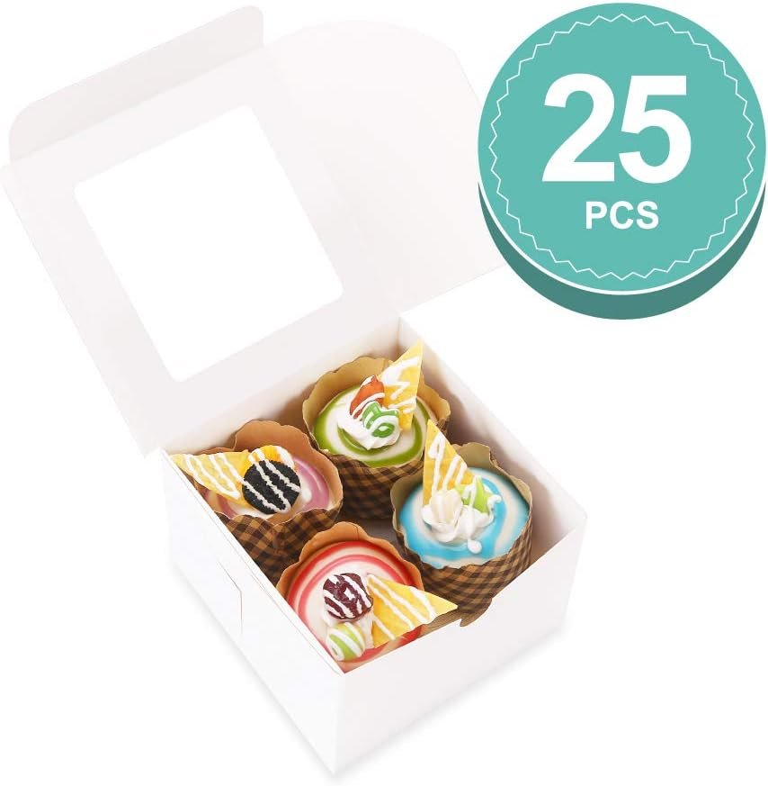 Großhandel 25 weiße Bäckereiboxen mit Fenster, 6x6x4 Zoll, Kuchenboxen für kleine Bäckereien, individuell bedruckbar für eigene Marken, Dessert, Süßigkeiten, Kekse, Gebäck, Partygeschenke, Hochzeitstorte, Lieferant für Großmenge. Großhandel 25 weiße Bäckereiboxen mit Fenster, 6x6x4 Zoll, Kuchenboxen für kleine Bäckereien, individuell bedruckbar für eigene Marken, Dessert, Süßigkeiten, Kekse, Gebäck, Partygeschenke, Hochzeitstorte, Lieferant für Großmenge.