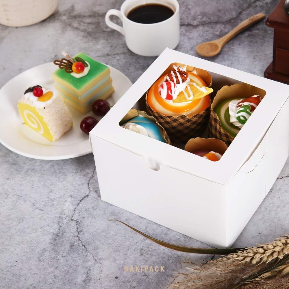 Großhandel 25 weiße Bäckereiboxen mit Fenster, 6x6x4 Zoll, Kuchenboxen für kleine Bäckereien, individuell bedruckbar für eigene Marken, Dessert, Süßigkeiten, Kekse, Gebäck, Partygeschenke, Hochzeitstorte, Lieferant für Großmenge. Großhandel 25 weiße Bäckereiboxen mit Fenster, 6x6x4 Zoll, Kuchenboxen für kleine Bäckereien, individuell bedruckbar für eigene Marken, Dessert, Süßigkeiten, Kekse, Gebäck, Partygeschenke, Hochzeitstorte, Lieferant für Großmenge.