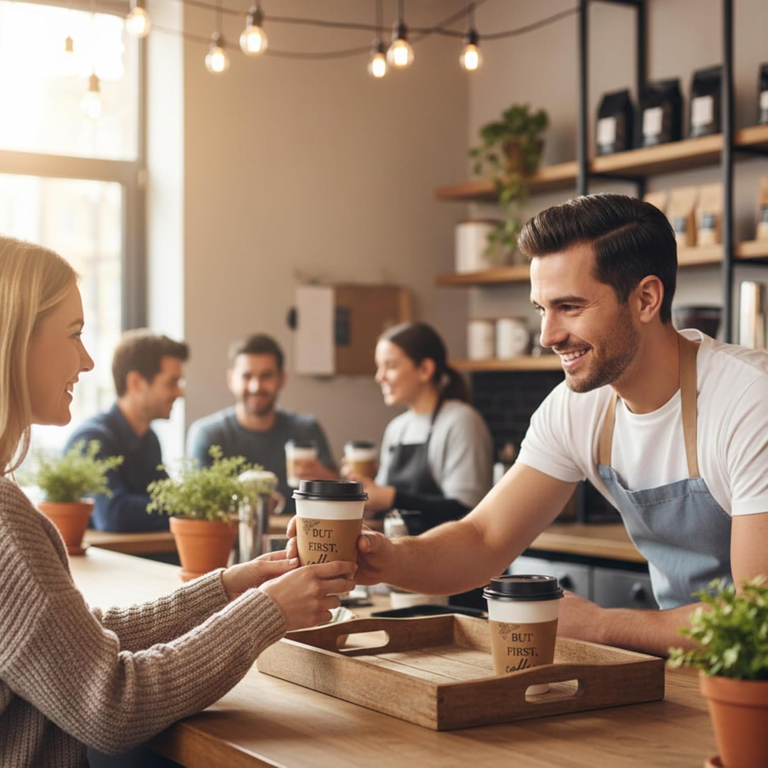 Großhandel individuelle Kaffeebecherhülsen – Isolierte, personalisierte Kraftweiße Becherhülsen für heiße und kalte Getränke, ideal für Cafés und Partys, passen auf Standardbecher (25, 50, 100 Pack) von zuverlässigen Herstellern. OEM verfügbar.