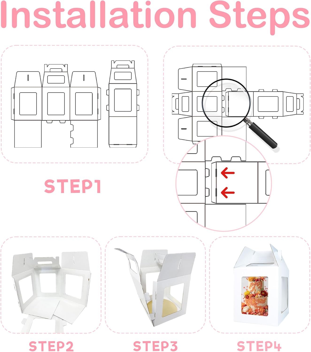 Großhandel 2 Packs hohe Kuchenboxen mit Kuchenbrett 10x10x12 Zoll große mehrstöckige Kuchenbehälter mit Klarsichtfenstern und Griff, individuelles Logo für Geburtstag, Hochzeit, Party und Festival, OEM Hersteller. Großhandel 2 Packs hohe Kuchenboxen mit Kuchenbrett 10x10x12 Zoll große mehrstöckige Kuchenbehälter mit Klarsichtfenstern und Griff, individuelles Logo für Geburtstag, Hochzeit, Party und Festival, OEM Hersteller.