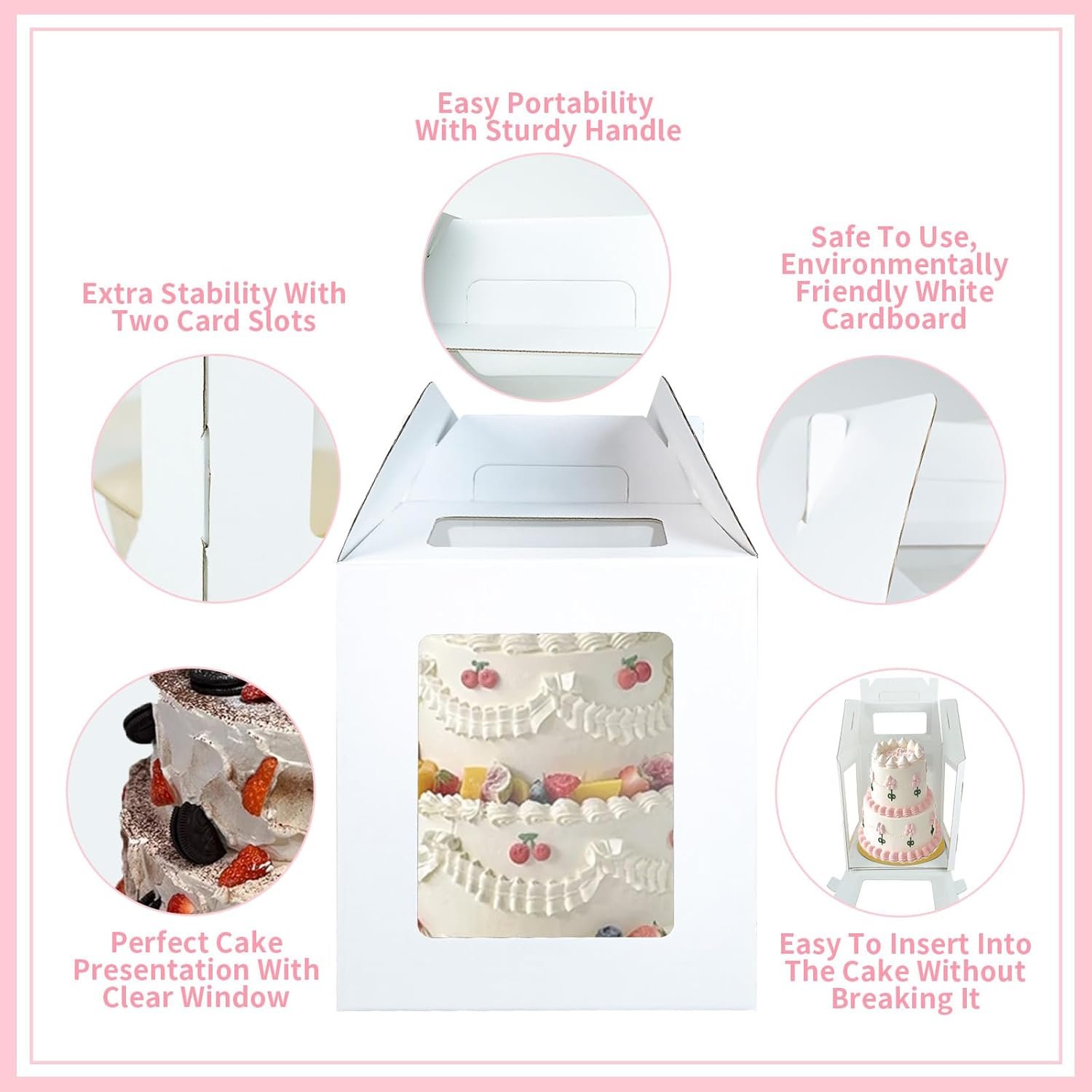 Großhandel 2 Packs hohe Kuchenboxen mit Kuchenbrett 10x10x12 Zoll große mehrstöckige Kuchenbehälter mit Klarsichtfenstern und Griff, individuelles Logo für Geburtstag, Hochzeit, Party und Festival, OEM Hersteller. Großhandel 2 Packs hohe Kuchenboxen mit Kuchenbrett 10x10x12 Zoll große mehrstöckige Kuchenbehälter mit Klarsichtfenstern und Griff, individuelles Logo für Geburtstag, Hochzeit, Party und Festival, OEM Hersteller.