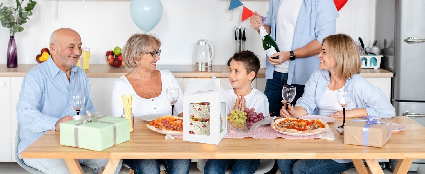Großhandel 2 Packs hohe Kuchenboxen mit Kuchenbrett 10x10x12 Zoll große mehrstöckige Kuchenbehälter mit Klarsichtfenstern und Griff, individuelles Logo für Geburtstag, Hochzeit, Party und Festival, OEM Hersteller. Großhandel 2 Packs hohe Kuchenboxen mit Kuchenbrett 10x10x12 Zoll große mehrstöckige Kuchenbehälter mit Klarsichtfenstern und Griff, individuelles Logo für Geburtstag, Hochzeit, Party und Festival, OEM Hersteller.