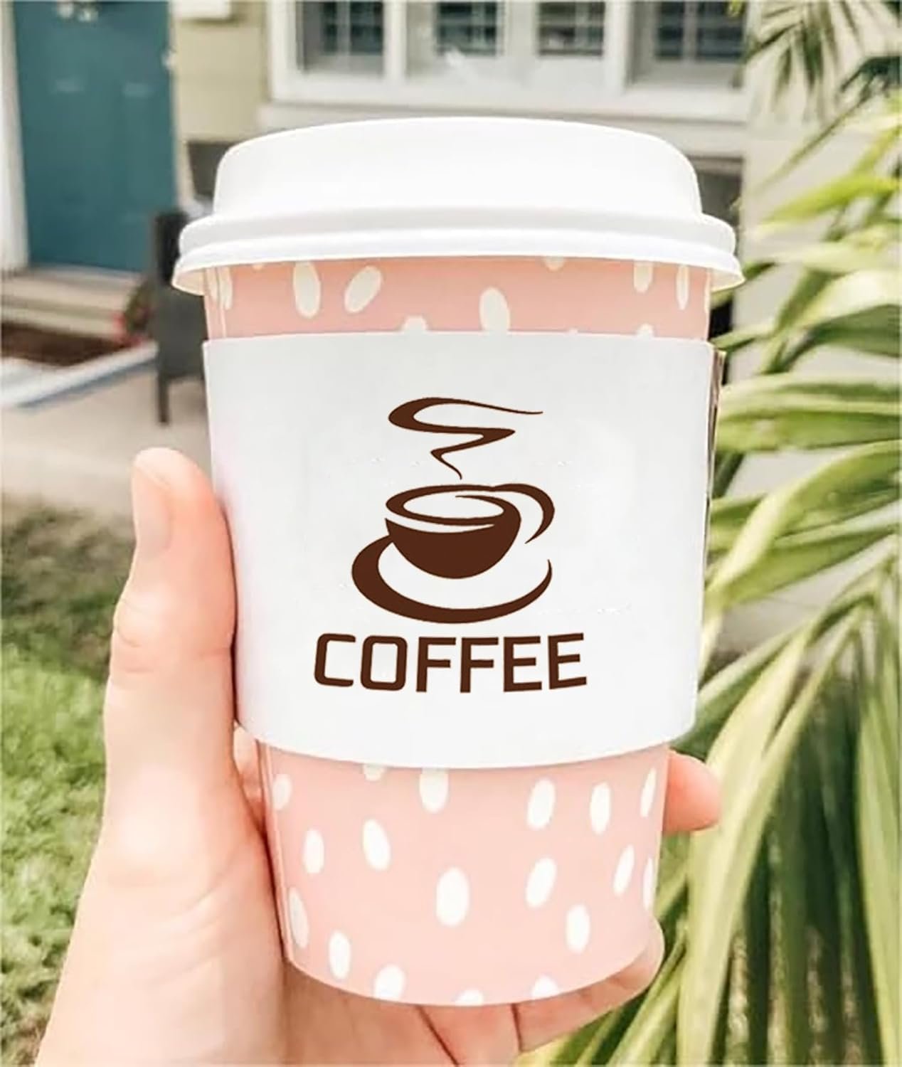 Großhandel individuell bedruckte Kaffeetassenmanschetten, Papiermanschetten für Events, Hochzeit, Babyfeier, Jubiläum, Verlobung (Weiß) 20/30/50/100 Stück, Hersteller für maßgeschneiderte Produktlösungen, Eigenmarke verfügbar