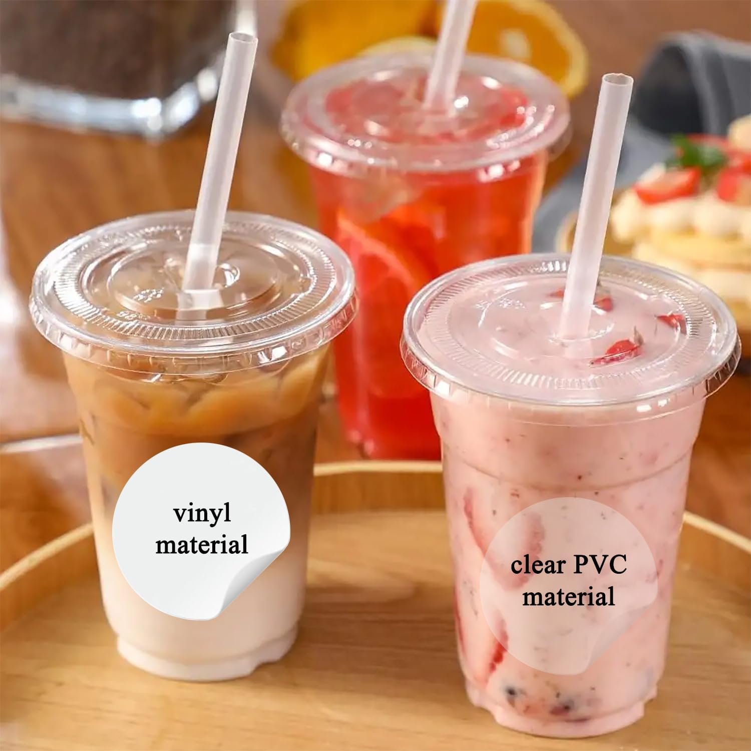 Großhandel individuelle transparente Plastikbecher 12/16/20oz mit Deckeln und Strohhalmen, personalisierte Aufkleber für Getränke, geeignet für Hochzeiten, Partys und geschäftliche Anlässe (16oz (500ml)), OEM Hersteller