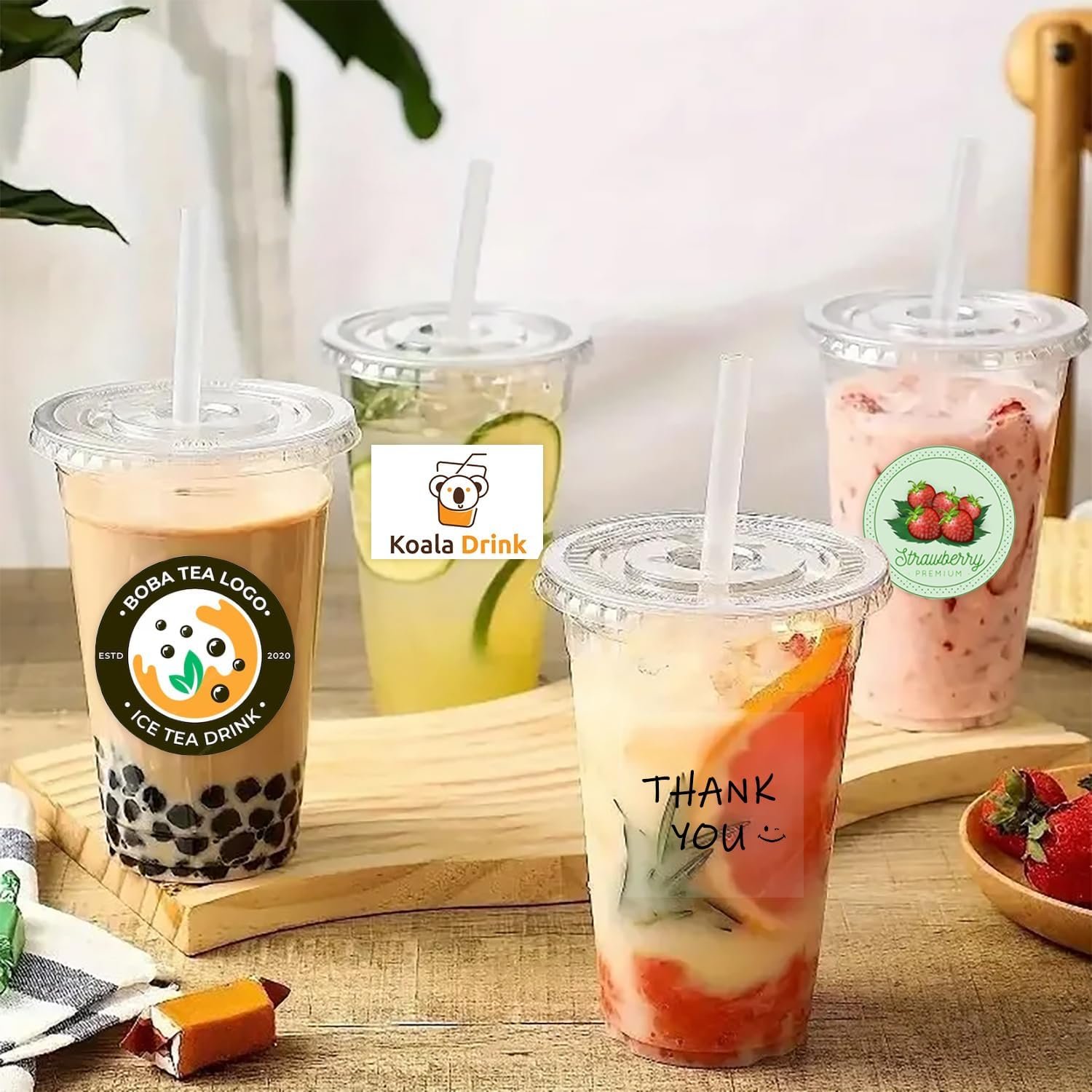 Großhandel individuelle transparente Plastikbecher 12/16/20oz mit Deckeln und Strohhalmen, personalisierte Aufkleber für Getränke, geeignet für Hochzeiten, Partys und geschäftliche Anlässe (16oz (500ml)), OEM Hersteller