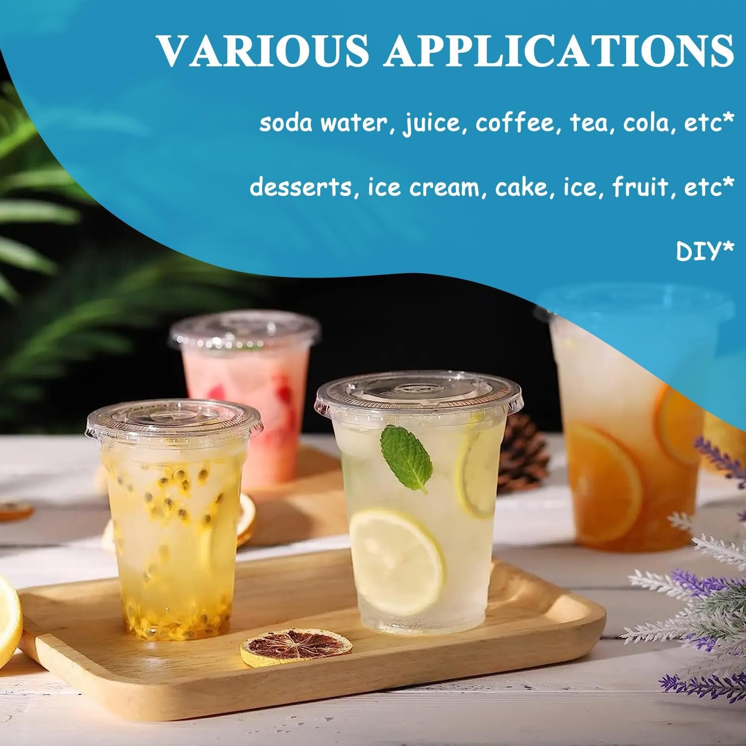 Großhandel individuelle transparente Plastikbecher 12/16/20oz mit Deckeln und Strohhalmen, personalisierte Aufkleber für Getränke, geeignet für Hochzeiten, Partys und geschäftliche Anlässe (16oz (500ml)), OEM Hersteller