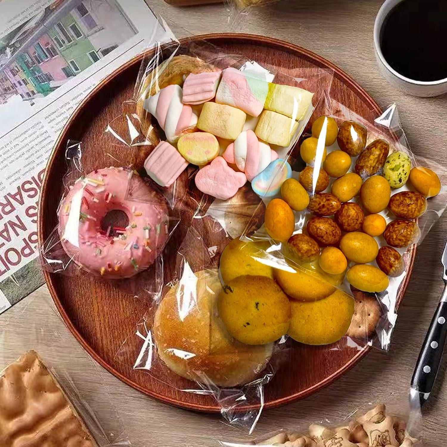 Großhandel 5x7 Zoll selbstklebende Cookie-Tüten, 100 Stück transparente plastikverpackungen, ideal für Verpackungen von Süßigkeiten und Geschenken - Individuelles Logo für eigene Marken - Selbstklebende Wrapper