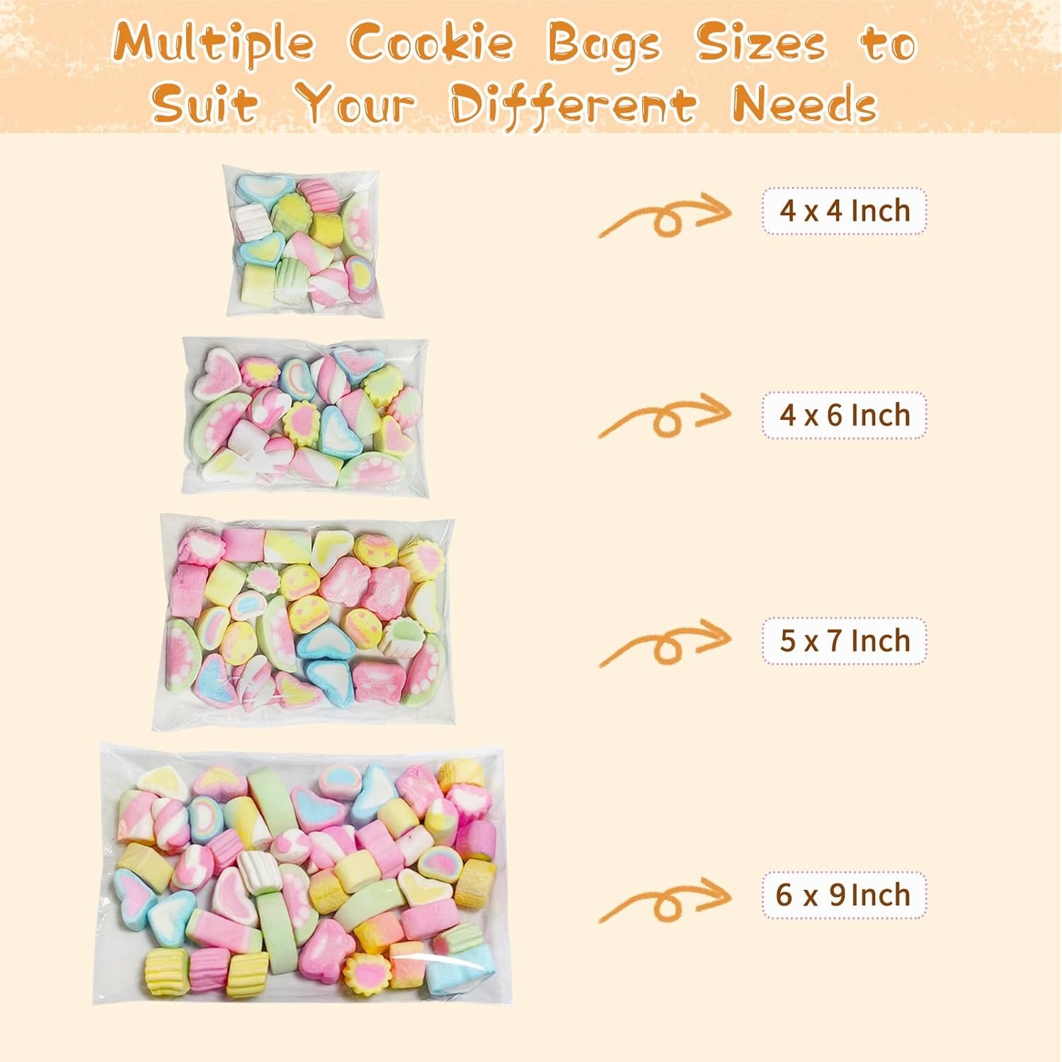 Großhandel 5x7 Zoll selbstklebende Cookie-Tüten, 100 Stück transparente plastikverpackungen, ideal für Verpackungen von Süßigkeiten und Geschenken - Individuelles Logo für eigene Marken - Selbstklebende Wrapper