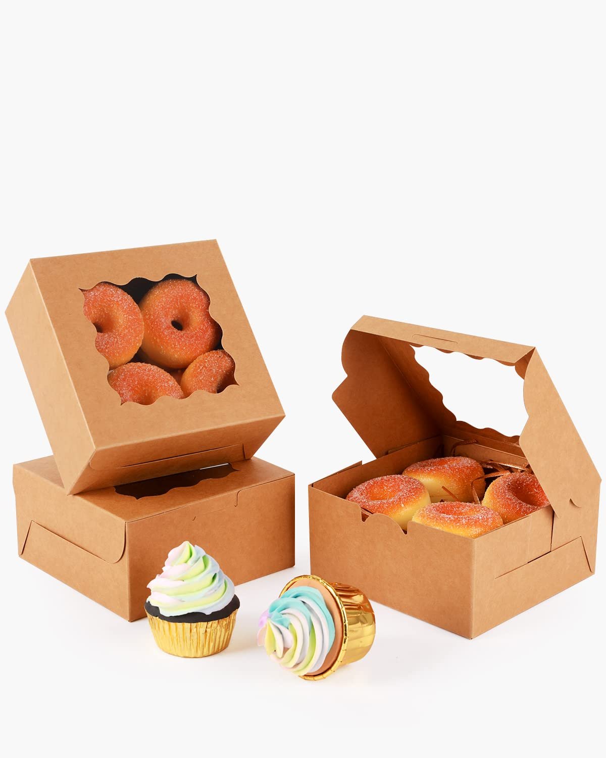 Großhandel Kraftpapier-Keksschachteln mit Fenster, 100 Stück, 6x6x3, für Cookies, Gebäck, Cupcakes, Kuchen, Donuts, Individuelles Logo, Hersteller. Großhandel Kraftpapier-Keksschachteln mit Fenster, 100 Stück, 6x6x3, für Cookies, Gebäck, Cupcakes, Kuchen, Donuts, Individuelles Logo, Hersteller.