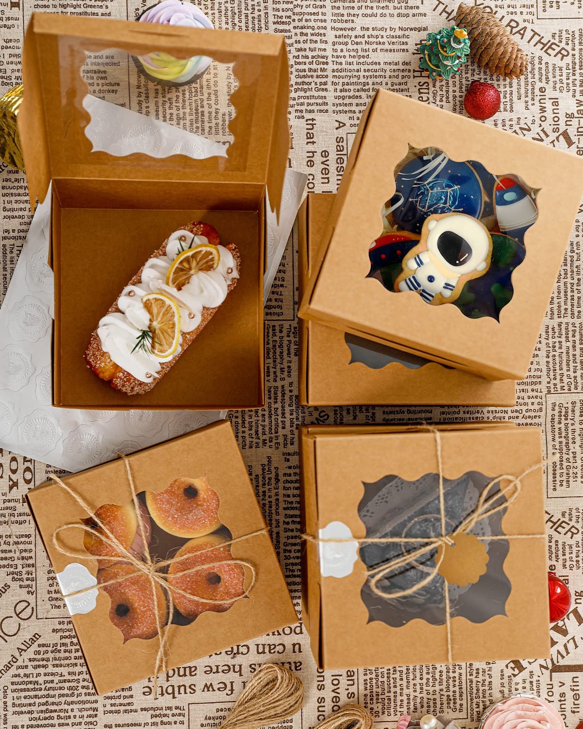 Großhandel Kraftpapier-Keksschachteln mit Fenster, 100 Stück, 6x6x3, für Cookies, Gebäck, Cupcakes, Kuchen, Donuts, Individuelles Logo, Hersteller. Großhandel Kraftpapier-Keksschachteln mit Fenster, 100 Stück, 6x6x3, für Cookies, Gebäck, Cupcakes, Kuchen, Donuts, Individuelles Logo, Hersteller.