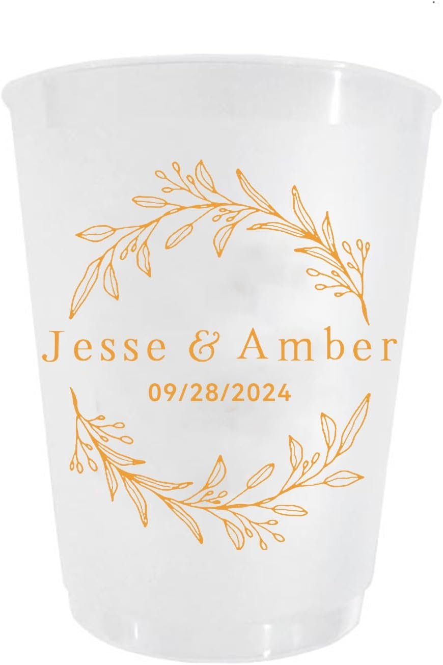 Großhandel 100 PCS Hochzeit Frosted Plastikbecher, Individuelles Logo, personalisierte Einwegbecher, Strandbecher Bulk, 12oz/16oz Cup (10oz), Hersteller von Hochzeitsbechern.