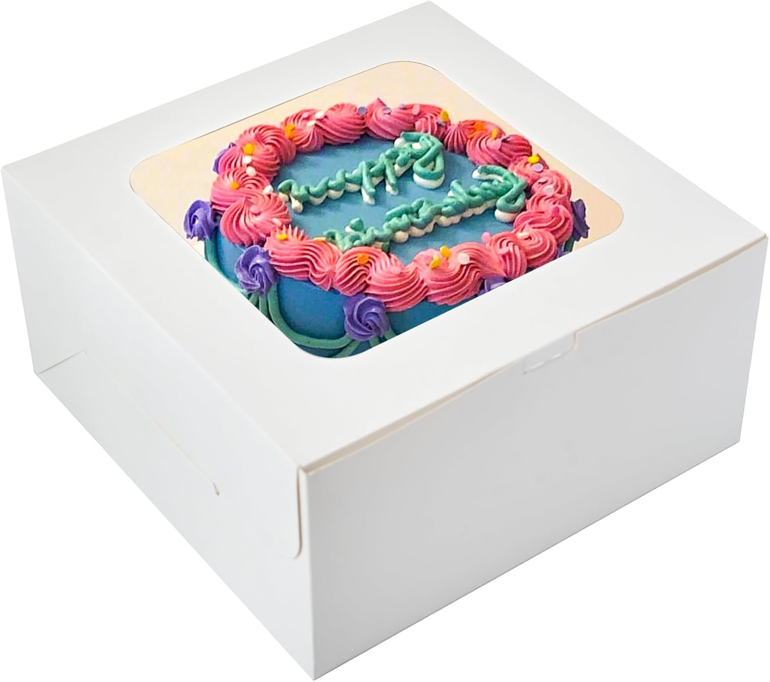 Großhandel 10x10x5 Zoll Kuchenbox mit Fenster und Kuchenboards (60 Stück: 30 Boxen und 30 Boards) OEM für Kuchen, Dessert, Keks, Geburtstag, Party, Hochzeit bei zuverlässigen Herstellern.