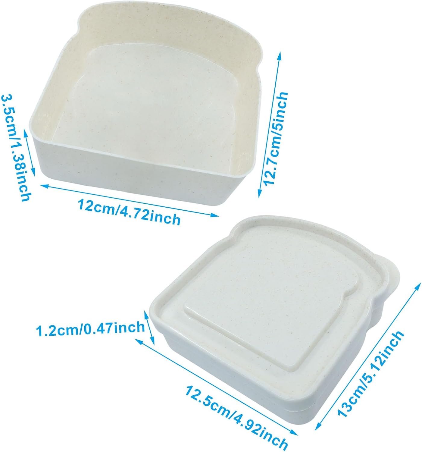 Großhandel 2er Pack Toast-förmige Sandwichbehälter, BPA-freier Kunststoff Lebensmittelaufbewahrungsbox mit Deckel, wiederverwendbar & mikrowellen-/spülmaschinenfest (Beige + Grau) - Individuelles Logo, OEM, Hersteller Großhandel 2er Pack Toast-förmige Sandwichbehälter, BPA-freier Kunststoff Lebensmittelaufbewahrungsbox mit Deckel, wiederverwendbar & mikrowellen-/spülmaschinenfest (Beige + Grau) - Individuelles Logo, OEM, Hersteller