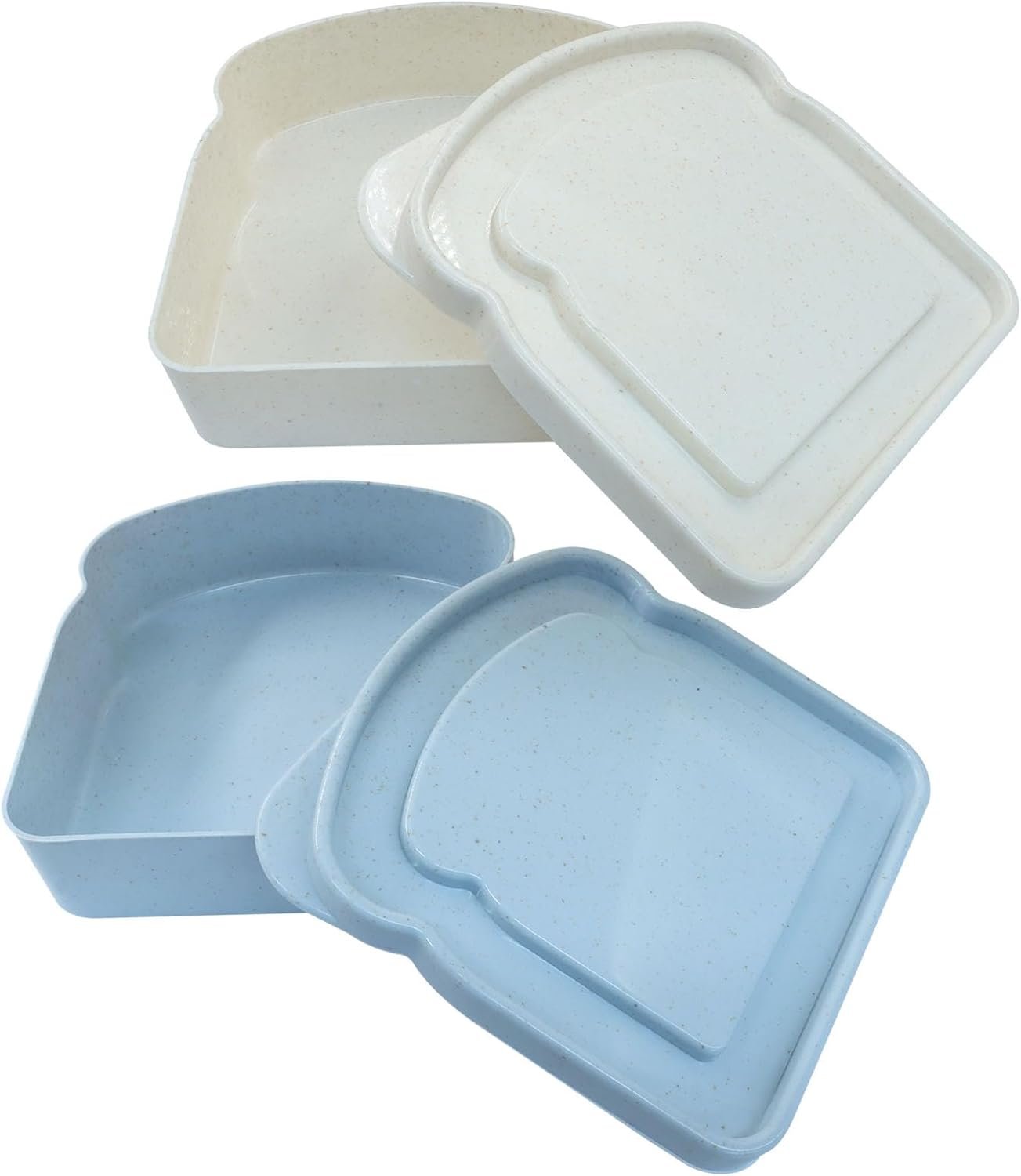 Großhandel 2er Pack Toast-förmige Sandwichbehälter, BPA-freier Kunststoff Lebensmittelaufbewahrungsbox mit Deckel, wiederverwendbar & mikrowellen-/spülmaschinenfest (Beige + Grau) - Individuelles Logo, OEM, Hersteller Großhandel 2er Pack Toast-förmige Sandwichbehälter, BPA-freier Kunststoff Lebensmittelaufbewahrungsbox mit Deckel, wiederverwendbar & mikrowellen-/spülmaschinenfest (Beige + Grau) - Individuelles Logo, OEM, Hersteller