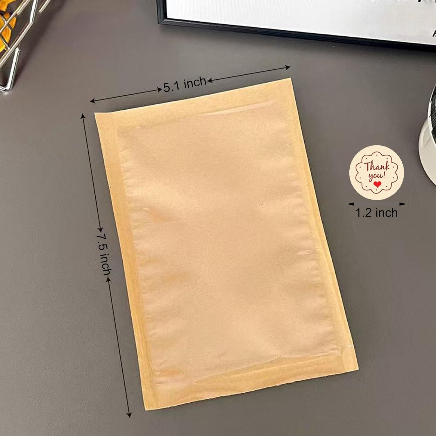 100 Stück Cookie-Tüten mit Dankeschön-Aufkleber, 5,1x7,5 Zoll Papiertüten für Bäckerei mit Fenster, ideal für Geschenke, Snacks und Gebäck, Großhandel, OEM, Hersteller 100 Stück Cookie-Tüten mit Dankeschön-Aufkleber, 5,1x7,5 Zoll Papiertüten für Bäckerei mit Fenster, ideal für Geschenke, Snacks und Gebäck, Großhandel, OEM, Hersteller