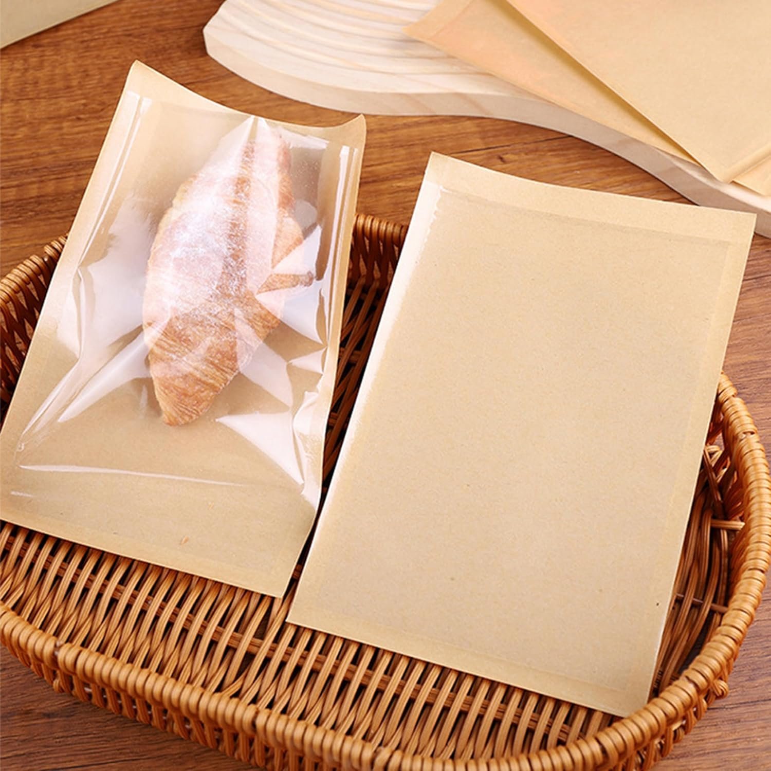 100 Stück Cookie-Tüten mit Dankeschön-Aufkleber, 5,1x7,5 Zoll Papiertüten für Bäckerei mit Fenster, ideal für Geschenke, Snacks und Gebäck, Großhandel, OEM, Hersteller 100 Stück Cookie-Tüten mit Dankeschön-Aufkleber, 5,1x7,5 Zoll Papiertüten für Bäckerei mit Fenster, ideal für Geschenke, Snacks und Gebäck, Großhandel, OEM, Hersteller