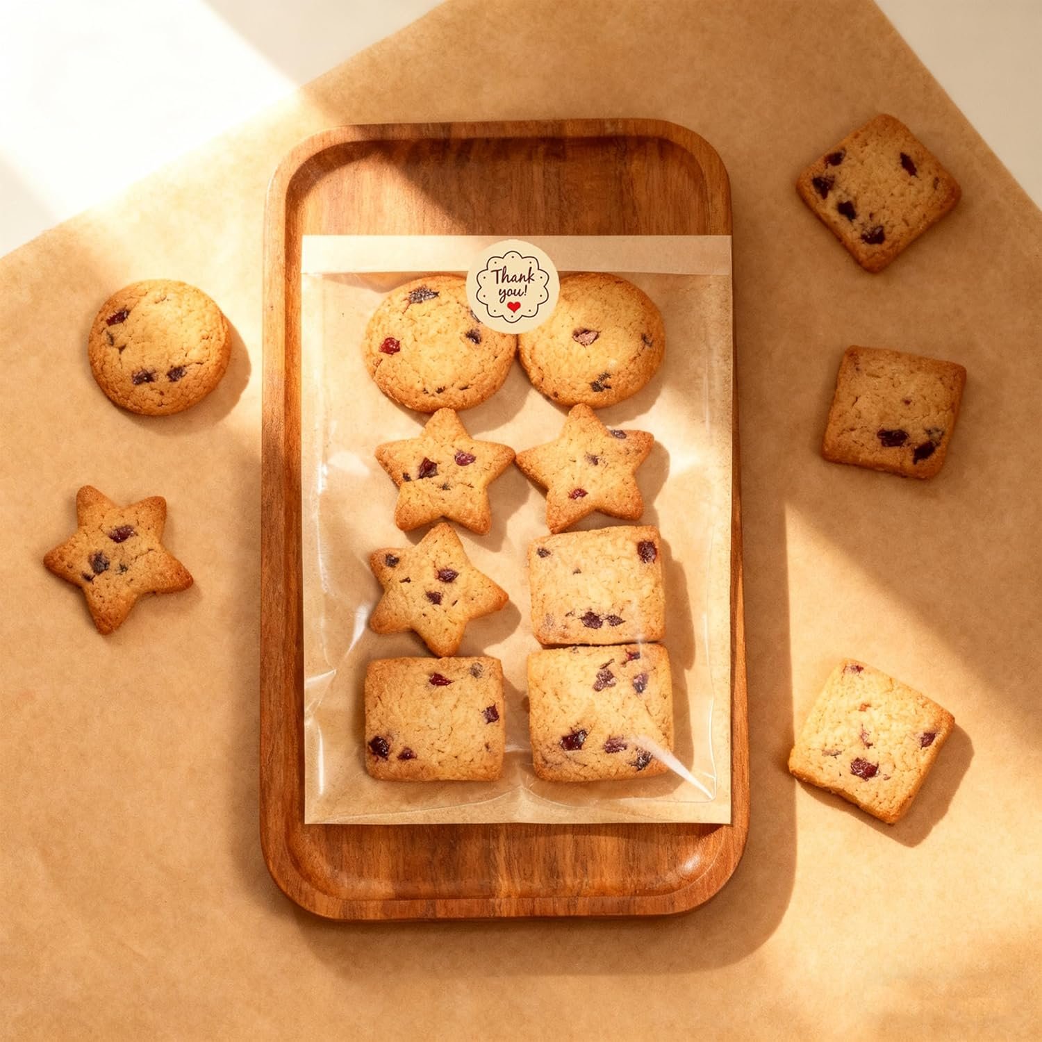 100 Stück Cookie-Tüten mit Dankeschön-Aufkleber, 5,1x7,5 Zoll Papiertüten für Bäckerei mit Fenster, ideal für Geschenke, Snacks und Gebäck, Großhandel, OEM, Hersteller 100 Stück Cookie-Tüten mit Dankeschön-Aufkleber, 5,1x7,5 Zoll Papiertüten für Bäckerei mit Fenster, ideal für Geschenke, Snacks und Gebäck, Großhandel, OEM, Hersteller