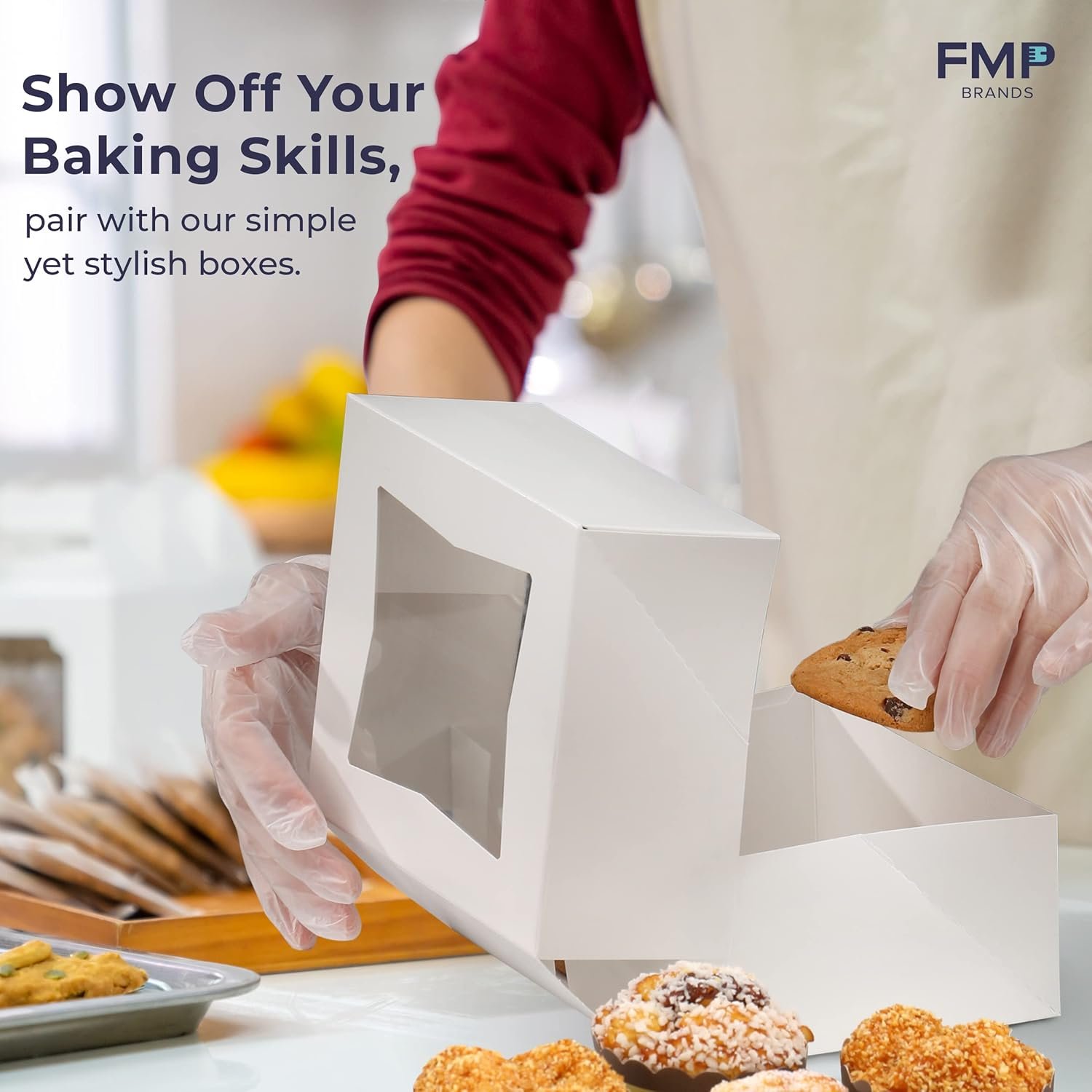 Großhandel 25er Packung mit Fenster 6x6x3 Auto-Popup Backschachteln für Kekse, Muffins und Gebäck, individuelles Logo, Charcuterie Box für Valentinstag und Weihnachten, OEM Kartonverpackung