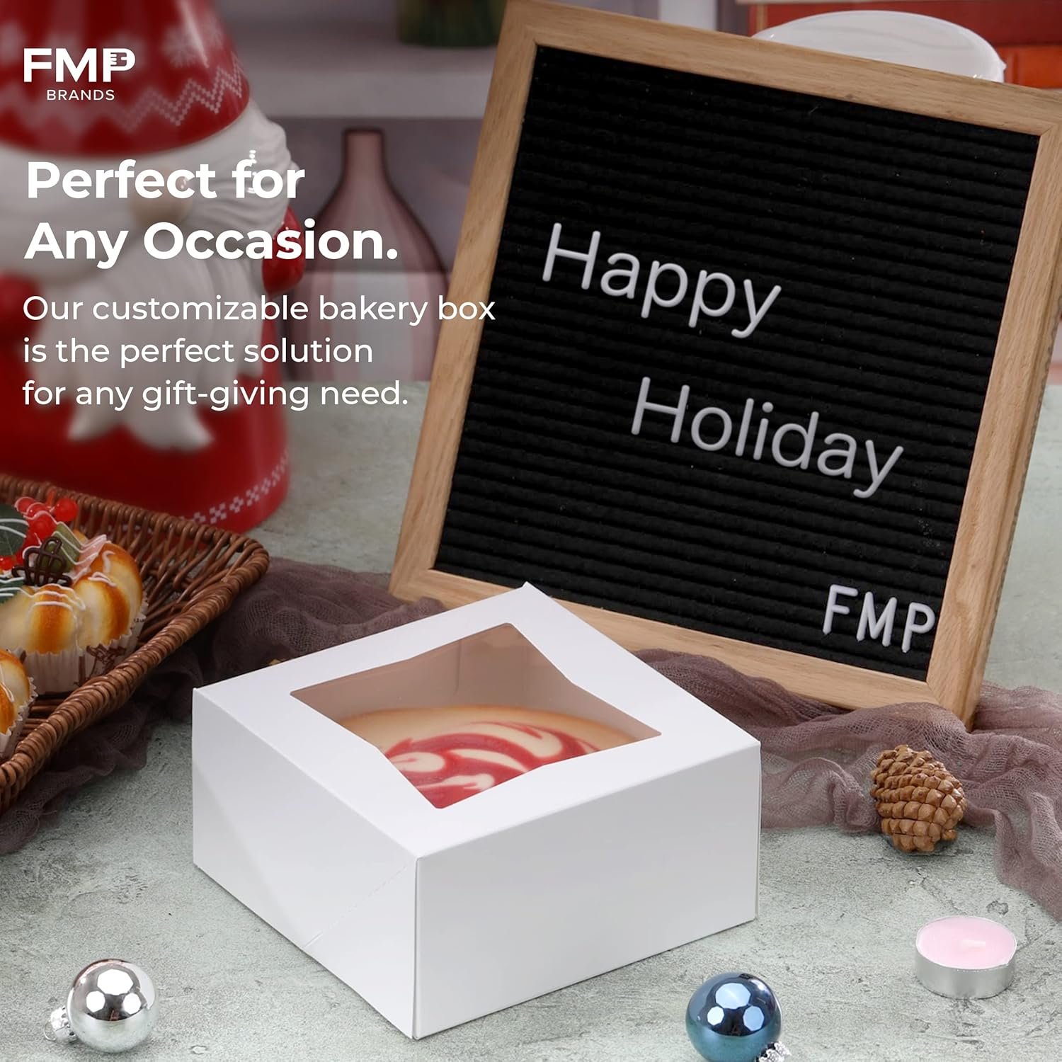 Großhandel 25er Packung mit Fenster 6x6x3 Auto-Popup Backschachteln für Kekse, Muffins und Gebäck, individuelles Logo, Charcuterie Box für Valentinstag und Weihnachten, OEM Kartonverpackung