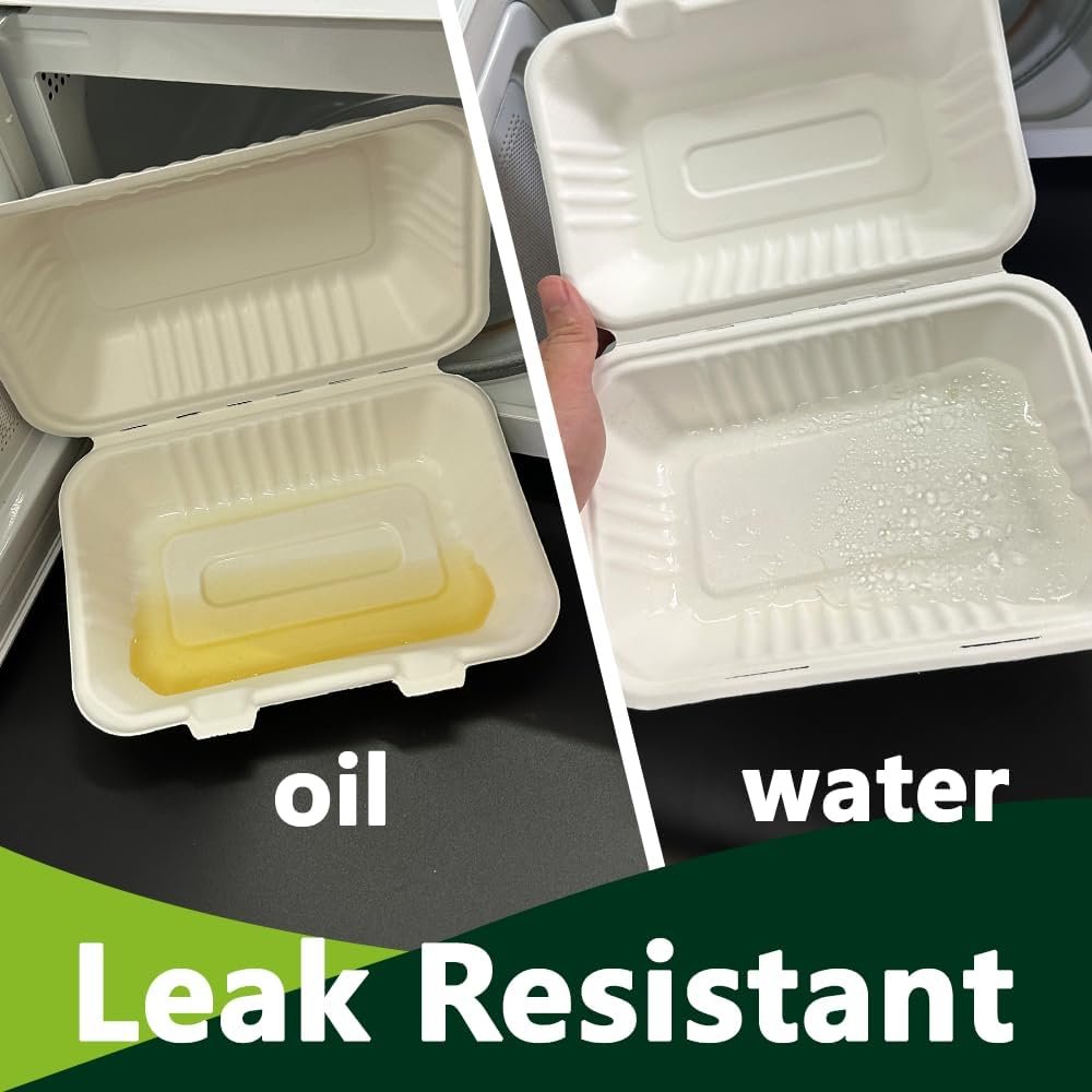 Großhandel 9x6 Zoll schwere Clamshell Take-Out-Behälter, kompostierbare Bagasse Lebensmittelboxen mit Deckeln, OEM-fähige Einweg-To-Go-Behälter für Lunch, Salat, Meal Prep 【75 Pack】 Großhandel 9x6 Zoll schwere Clamshell Take-Out-Behälter, kompostierbare Bagasse Lebensmittelboxen mit Deckeln, OEM-fähige Einweg-To-Go-Behälter für Lunch, Salat, Meal Prep 【75 Pack】
