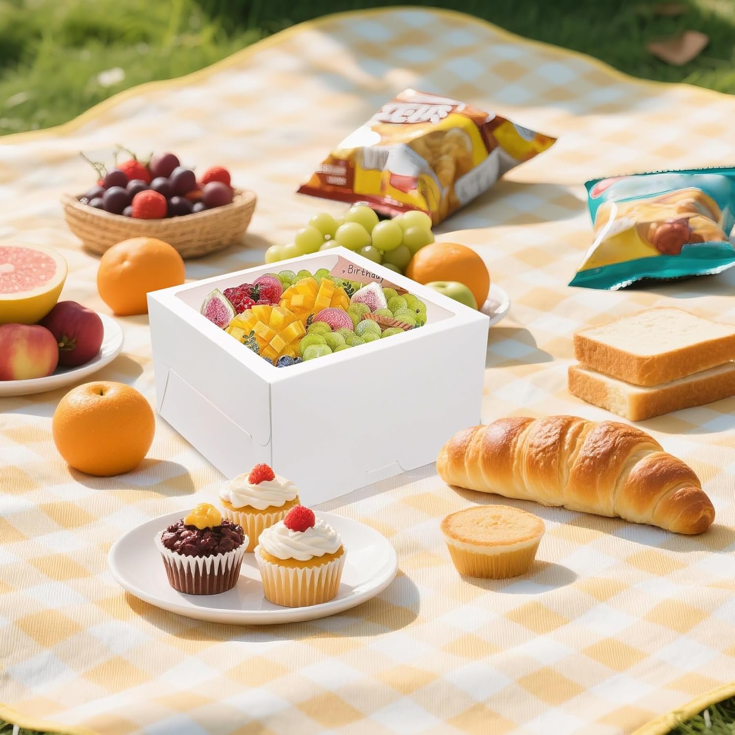 Großhandel 20 Stück Kuchenboxen mit Fenster und Kuchenböden 12x12x6 Zoll für Geschenke, Individuelles Logo, Hersteller.