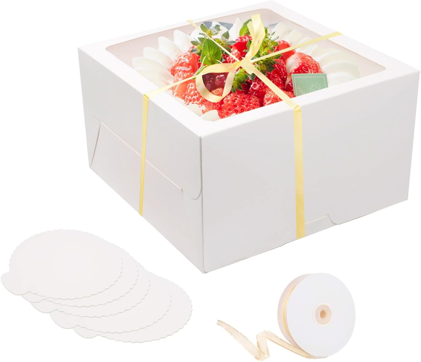 Großhandel 20 Stück Kuchenboxen mit Fenster und Kuchenböden 12x12x6 Zoll für Geschenke, Individuelles Logo, Hersteller.