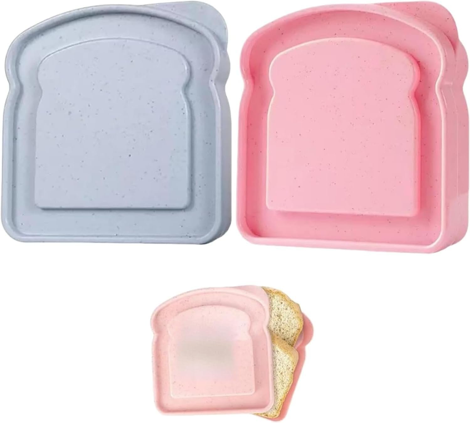 Großhandel Sandwichbehälter in Toastform, 1 Stück in zufälliger Farbe, Kunststoff-Lunchbox für Erwachsenen mit individuellem Logo, ideal als Frühstücks- und Snackaufbewahrung, für Mikrowelle geeignet, Bulk Lebensmittelcontainer.