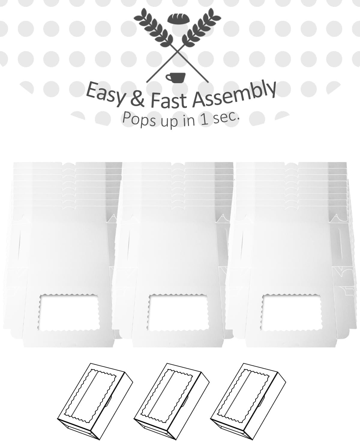 Großhandel 50 Stück weiße Cookie Box mit Fenster 9x6x2,5 Zoll für die Verpackung von Macarons, individuelles Logo, OEM verfügbar.