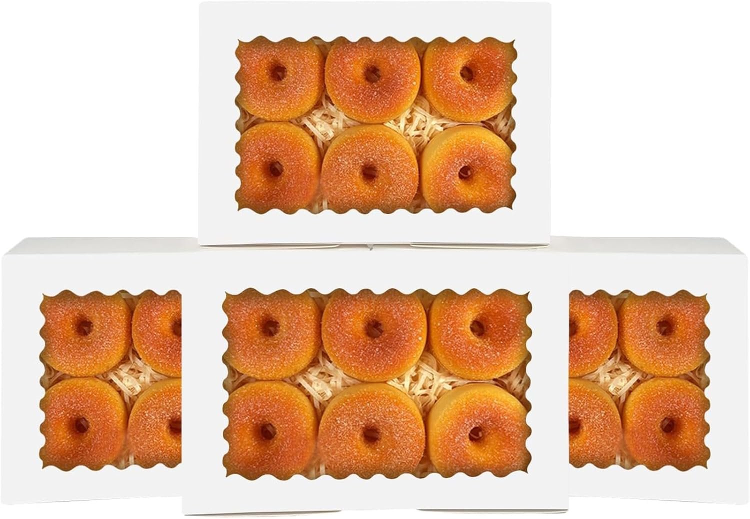 Großhandel 50 Stück weiße Cookie Box mit Fenster 9x6x2,5 Zoll für die Verpackung von Macarons, individuelles Logo, OEM verfügbar.