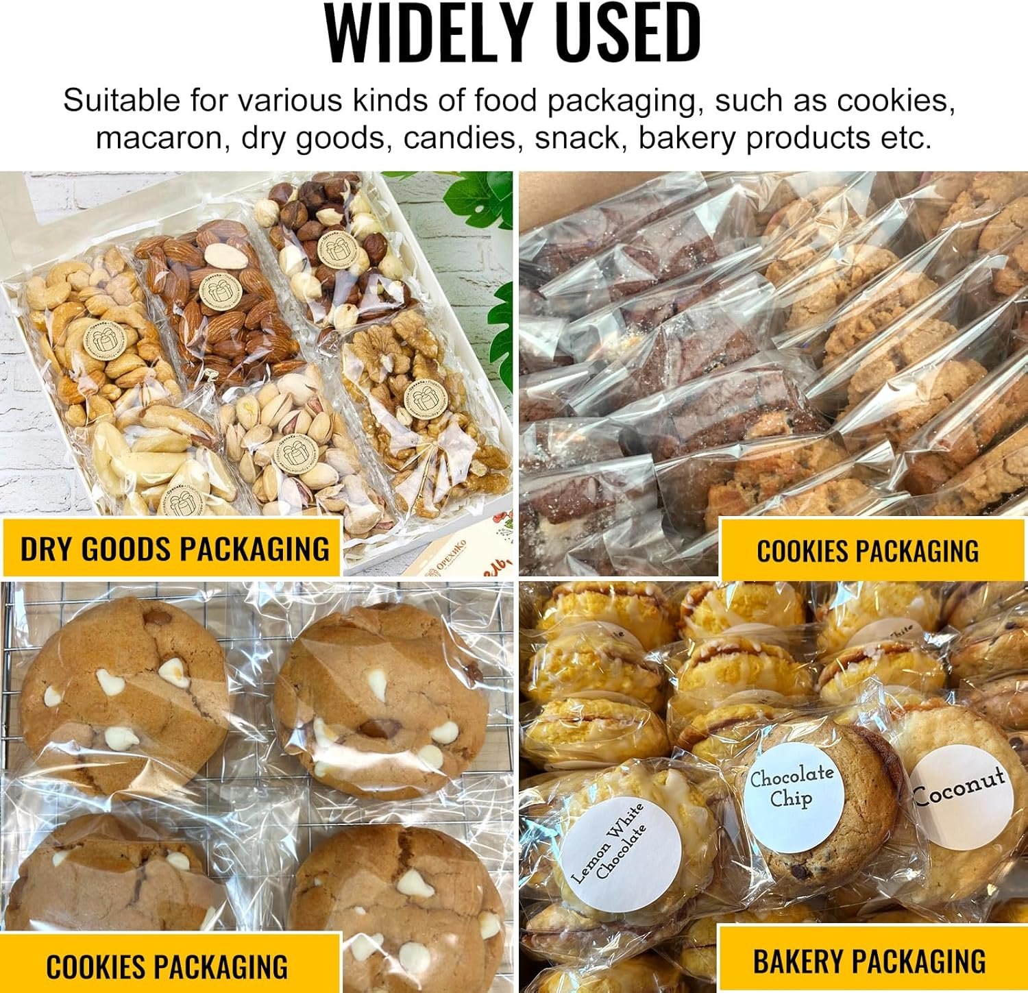 Großhandel 200 Stück Klarsicht-Cello-Tüten 5x7 Zoll selbstklebende Cookie-Tüten, Snack-Goodie-Verpackung, Eigenmarke, nachfüllbare Kunststoffgeschenkbeutel, Hersteller