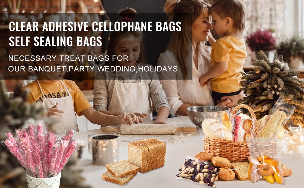 Großhandel 200 Stück Klarsicht-Cello-Tüten 5x7 Zoll selbstklebende Cookie-Tüten, Snack-Goodie-Verpackung, Eigenmarke, nachfüllbare Kunststoffgeschenkbeutel, Hersteller