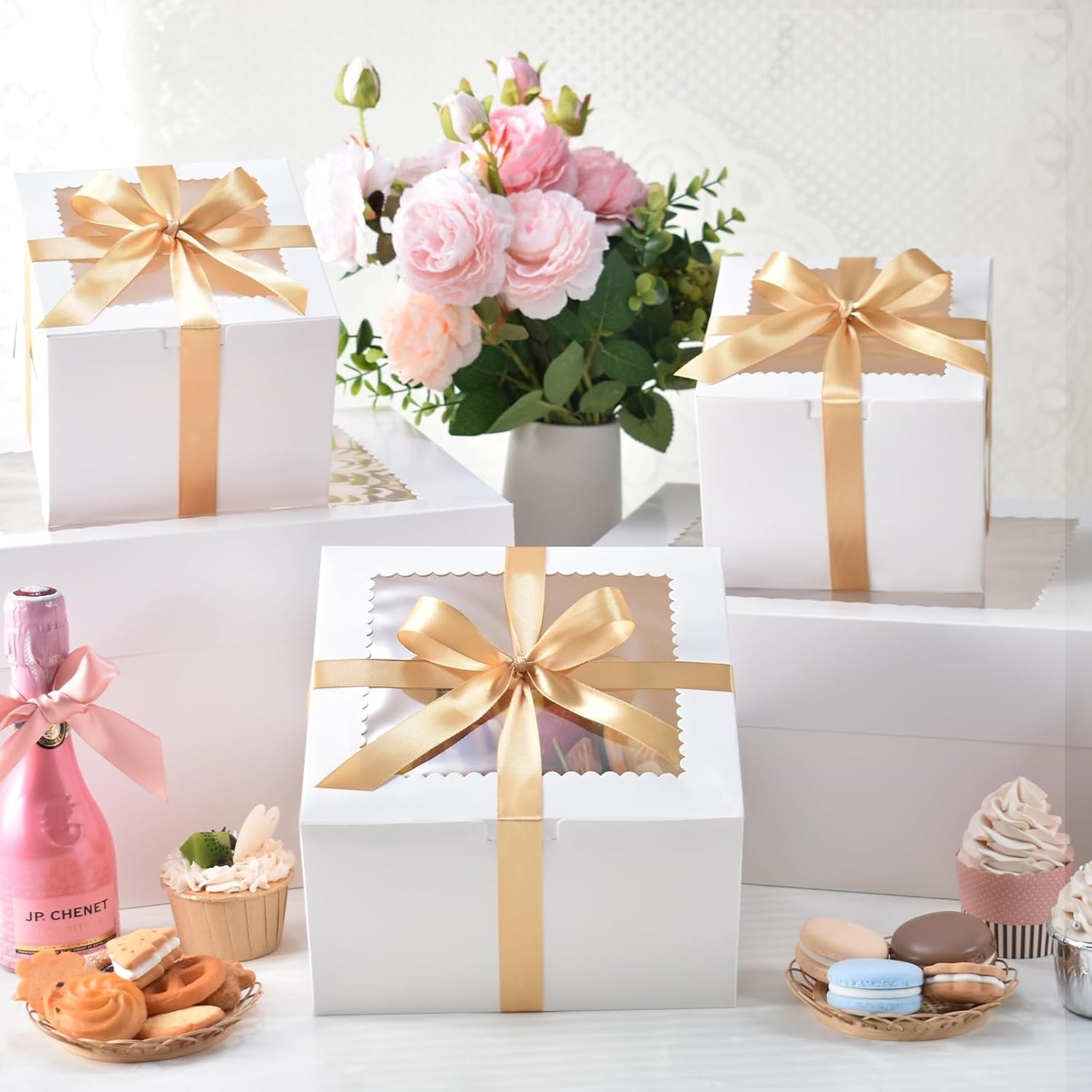 Großhandel 40 Stück 8x8x5 Zoll Kuchenboxen mit Fenster und Cake Boards, individuelle Logooptionen für die Eigenmarke, Cajas Pasteles quadratische Kartonbehälter für Weihnachten und Erntedankfest. Hersteller für Großmenge verfügbar. Großhandel 40 Stück 8x8x5 Zoll Kuchenboxen mit Fenster und Cake Boards, individuelle Logooptionen für die Eigenmarke, Cajas Pasteles quadratische Kartonbehälter für Weihnachten und Erntedankfest. Hersteller für Großmenge verfügbar.